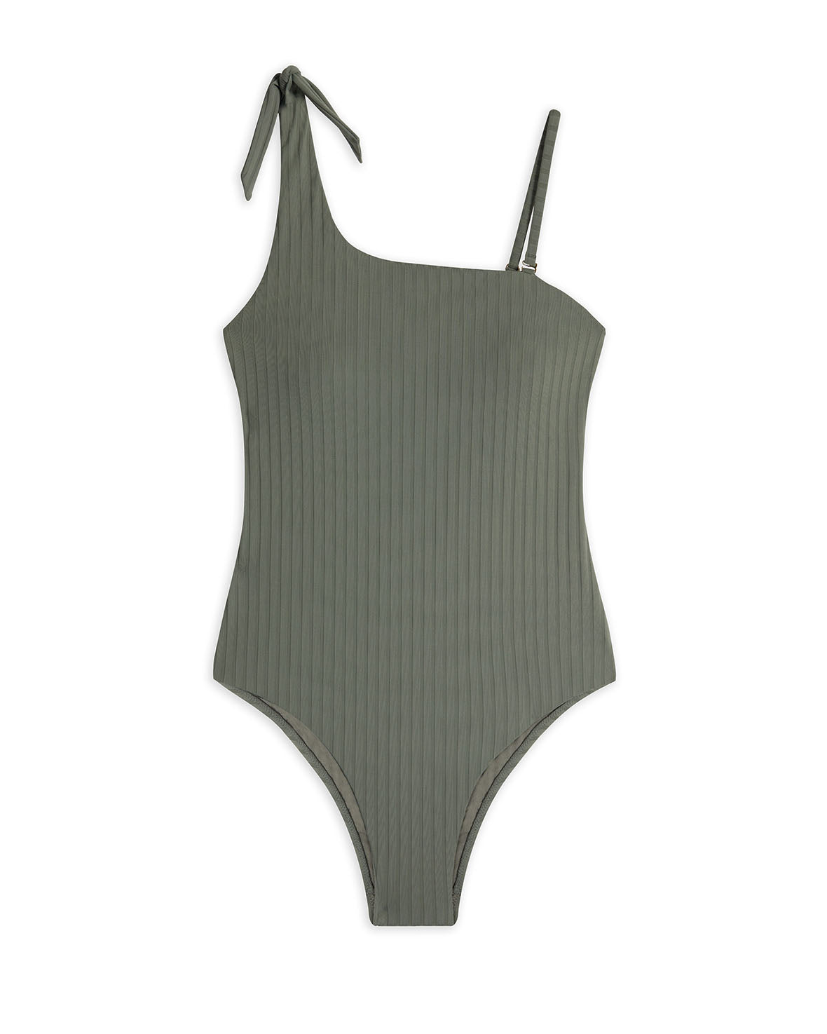 Sexy One Shoulder Ribbed Swimsuit - Women's Trendy Bathing Suit for Beach, Pool & Summer Vacations