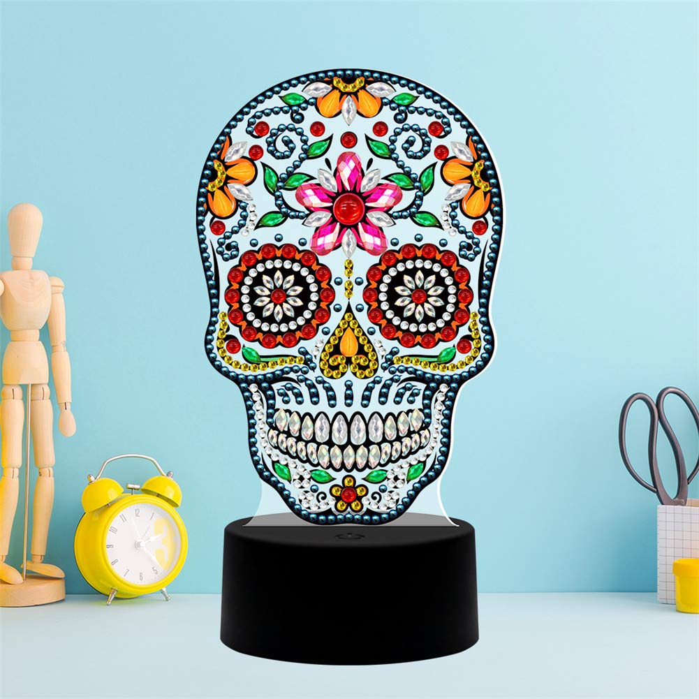 DIY Diamond Painting Night Light with LED - Handmade Decorative Bedside Lamp for Kids & Adults - Perfect for Bedroom, Nursery, Home Decor & Gift Giving