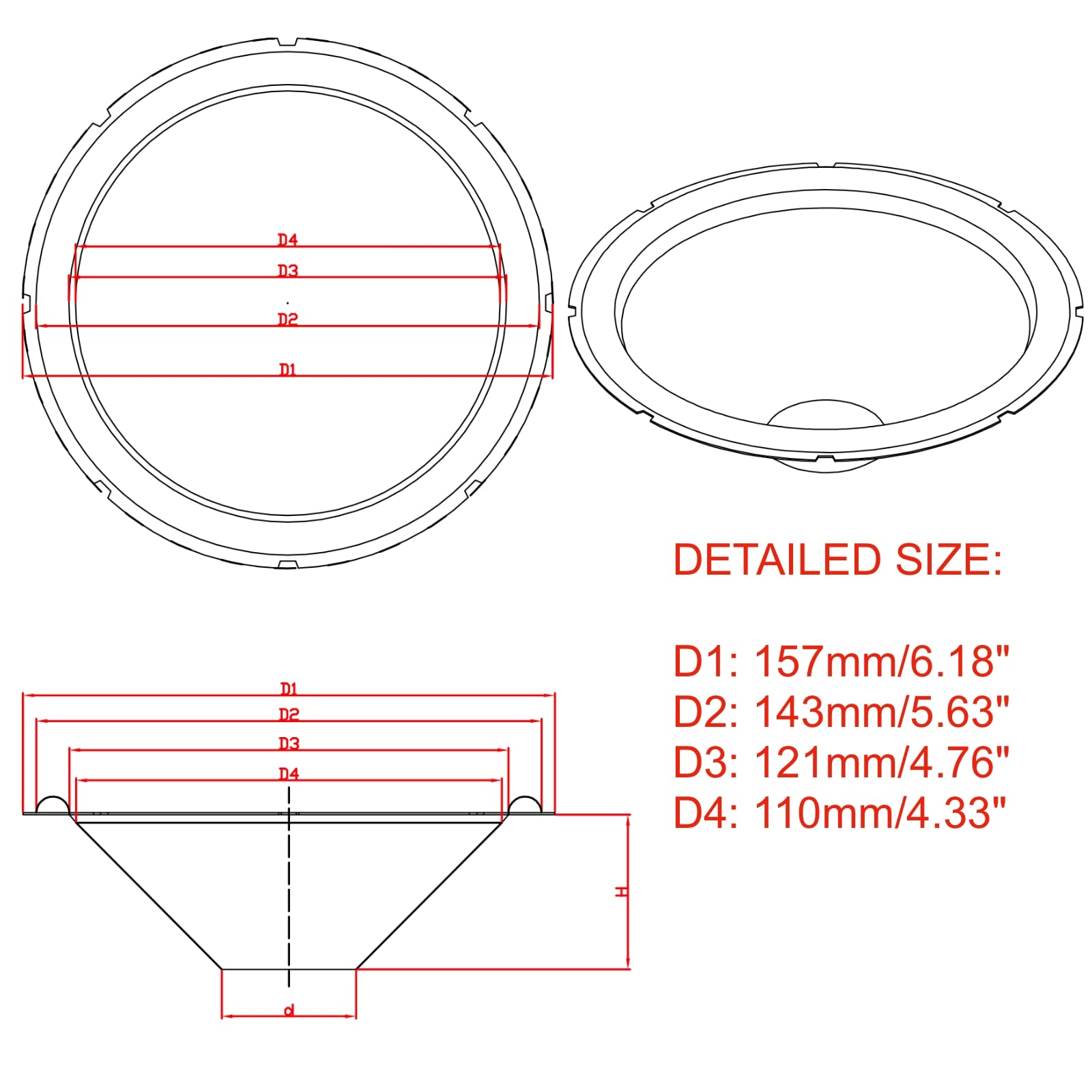 2PCS 6.5 Inch Black Rubber Foam Speaker Edge Surround Rings - Replacement Repair Kit for Woofer & DIY Audio Projects | Perfect for Home Theater, Car Audio & Studio Monitor Speaker Repairs