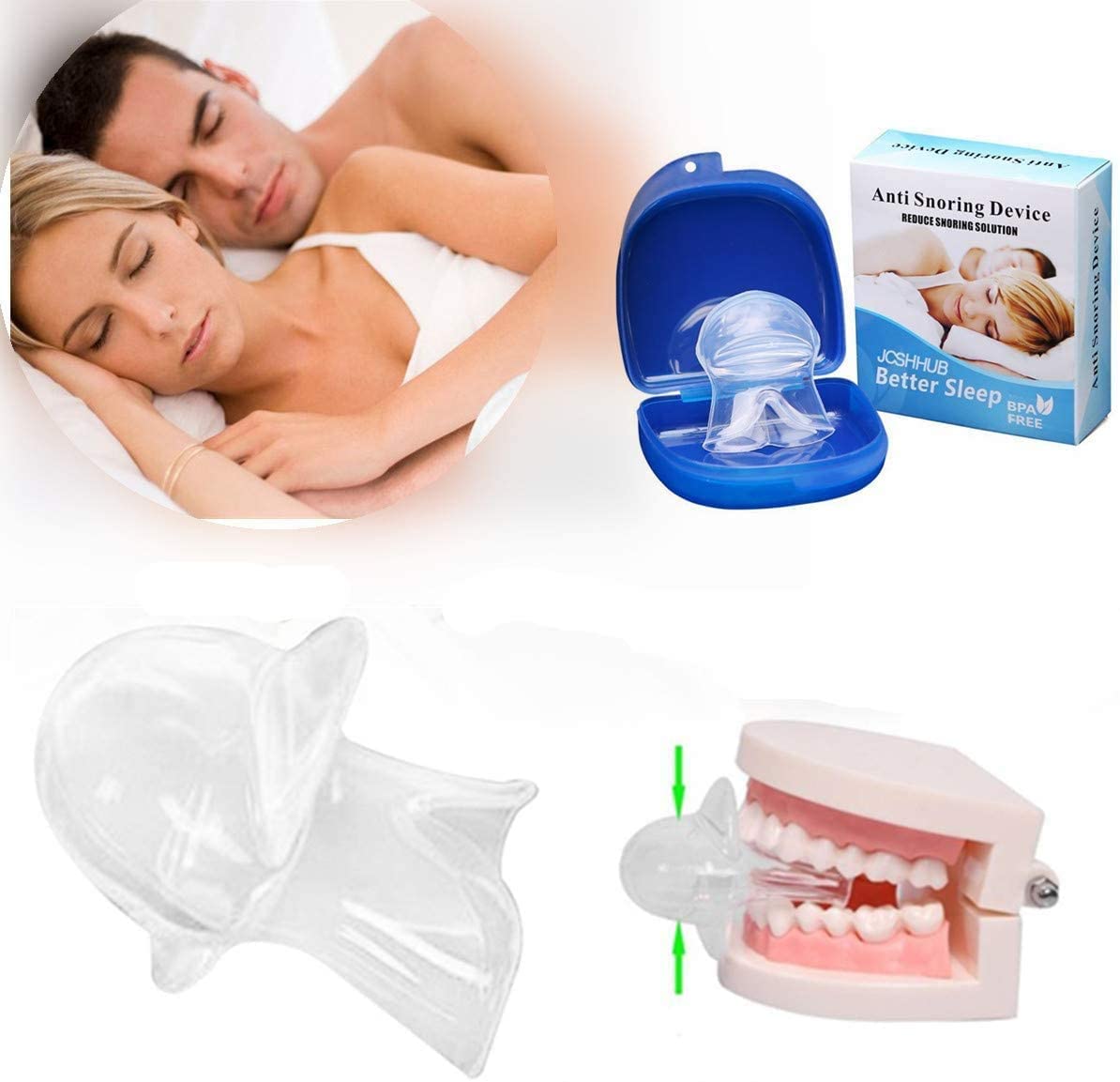 Anti Snore Mouthpiece - Stop Snoring Device with Tongue & Groove Design, Comfortable Teeth Guard for Better Sleep | Perfect for Travel, Camping & Nighttime Use