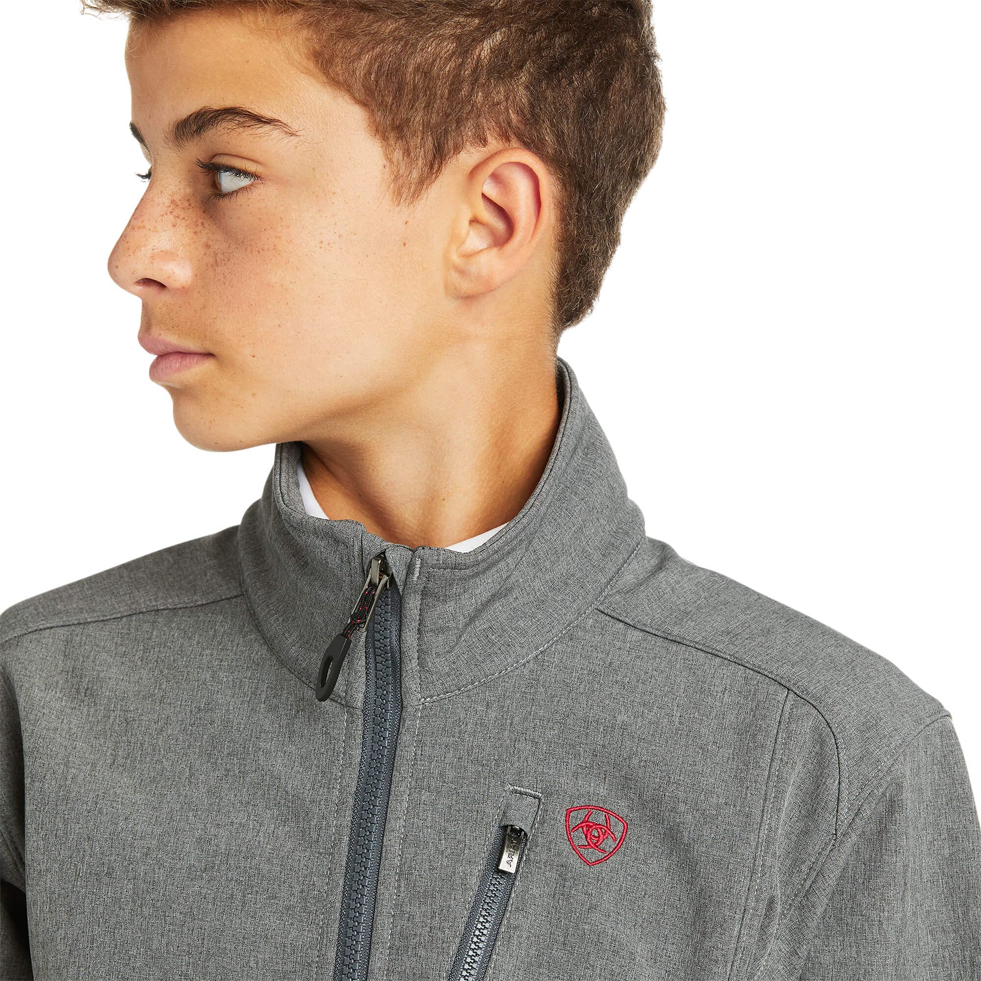 ARIAT Boys' Logo 2.0 Softshell Jacket - Water-Resistant Windbreaker for Outdoor Activities, Hiking & School Wear