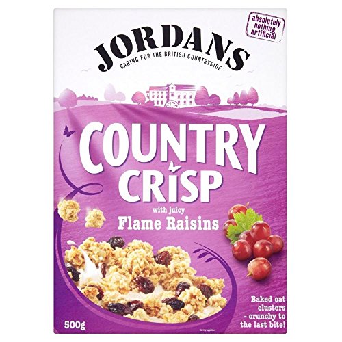 **Jordan's Country Crisp Flame Raisin Clusters (500g) - Crunchy & Sweet Breakfast Cereal or Snack - Perfect for Mornings, Office & On-the-Go**
