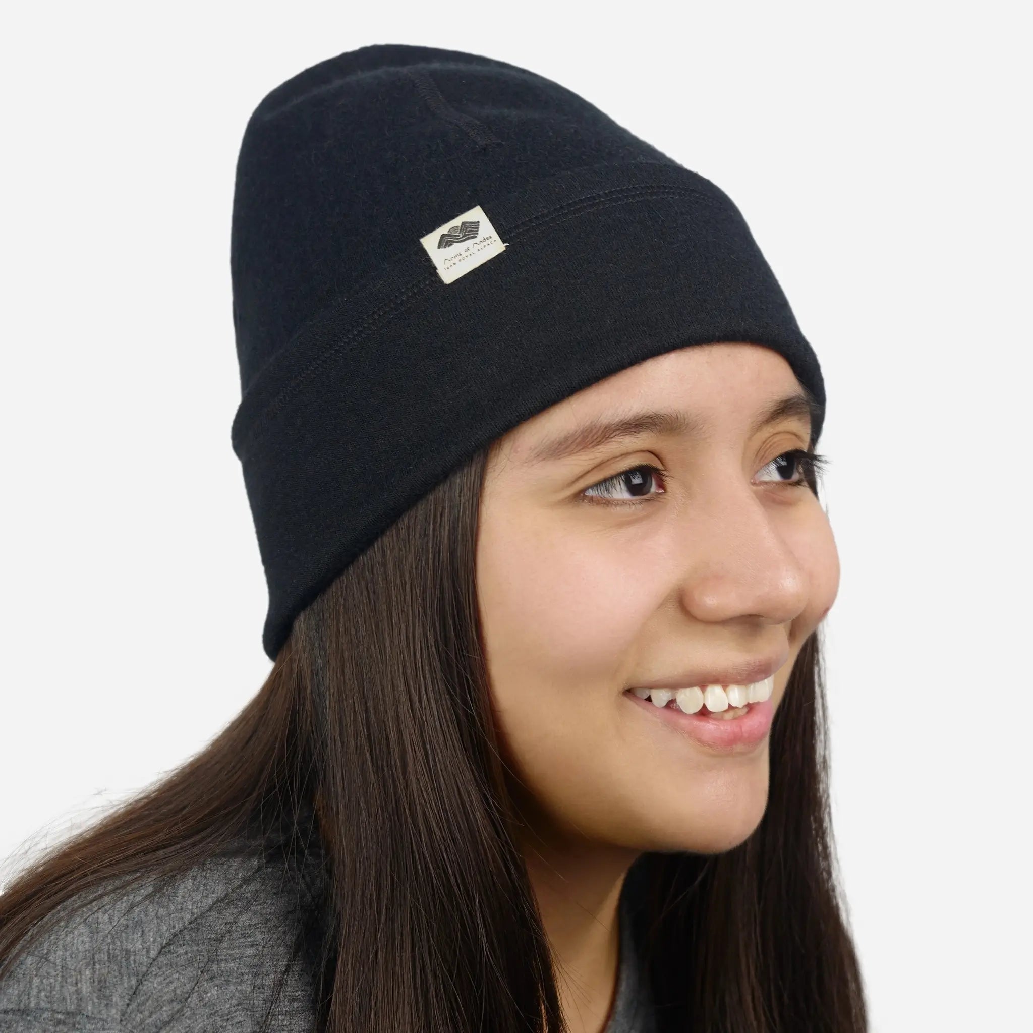 Alpaca Wool Folded Beanie Hat for Men & Women - 420 Midweight Warm Winter Knit Cap - Perfect for Skiing, Hiking and Cold Weather Outdoor Activities