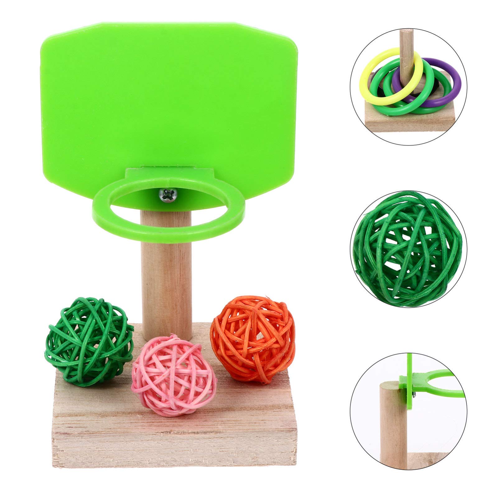 Balacoo 3-Piece Parrot Training Toy Set - Bird Chew Toys, Skateboard & Stacking Rings for Cage Accessories - Educational Brain & Biting Toys for Pet Birds - Perfect for Playtime, Training & Mental Stimulation