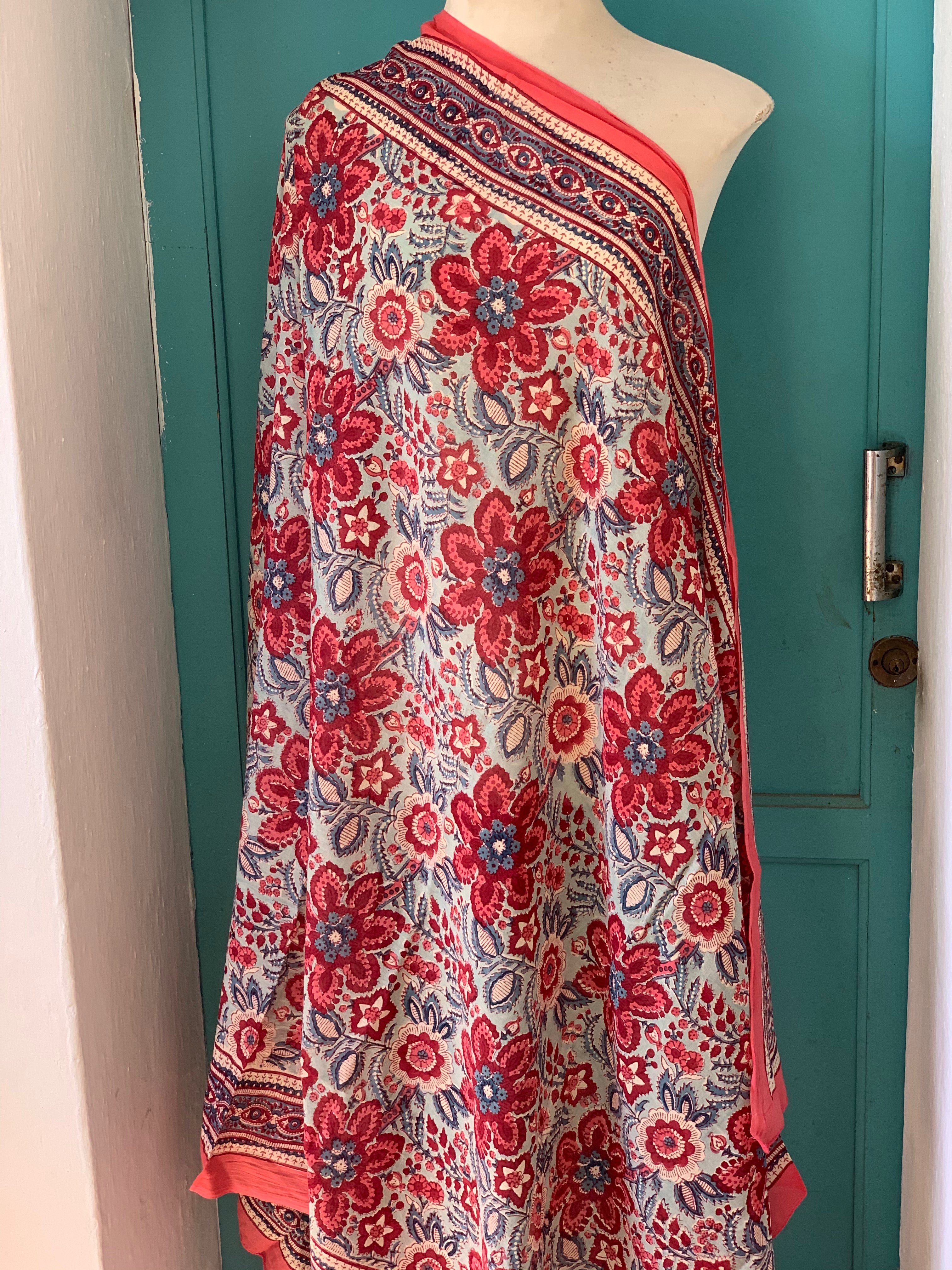 Hand Block Printed Cotton Sarong Pareo - New Collection | Beach Cover-Up, Summer Wrap, Boho Fashion Accessory