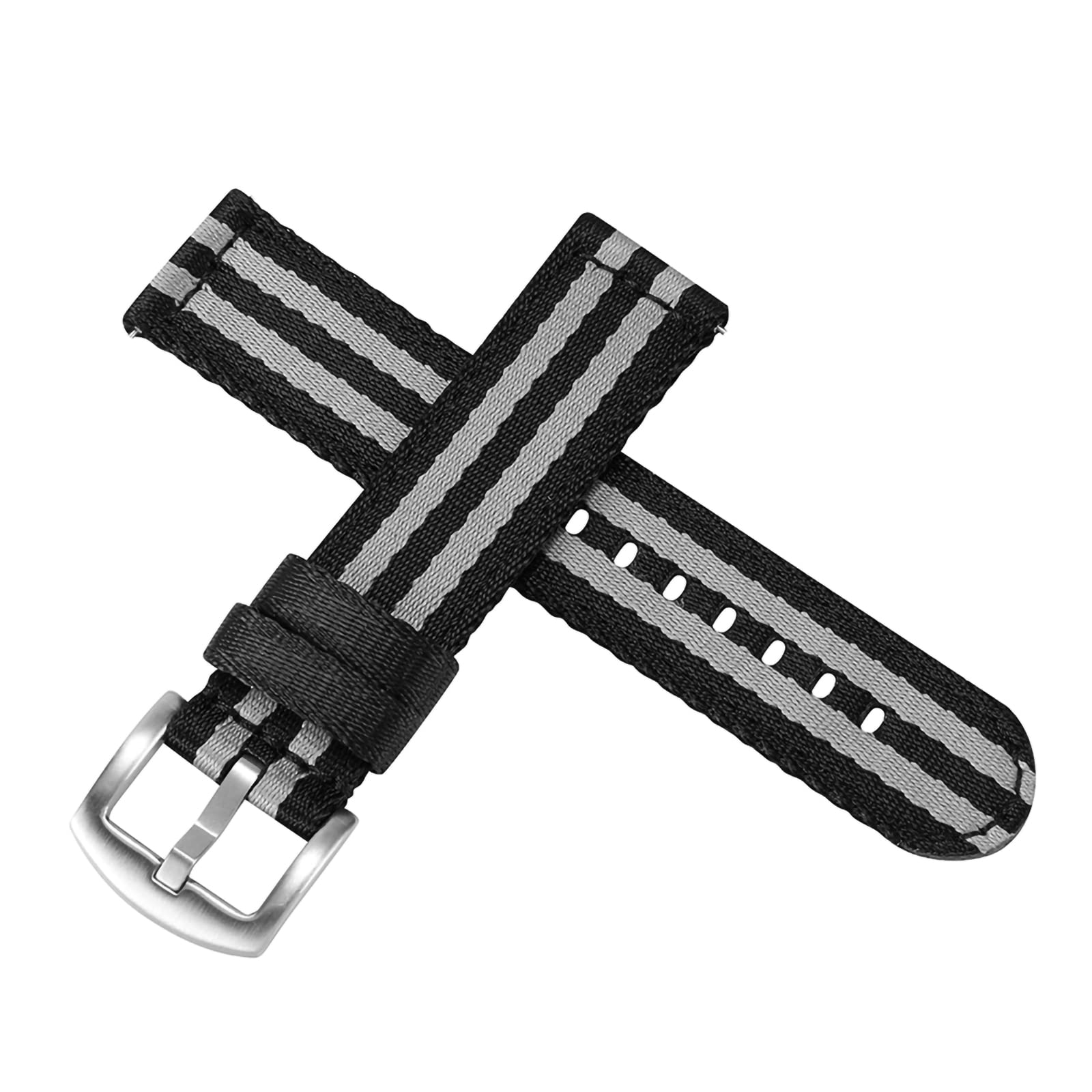 WOUKUP Military Quick Release Nylon Watch Bands - Premium Seat Belt Material Strap for Men & Women (18mm 20mm 22mm) - Durable Everyday, Outdoor & Sports Watchband