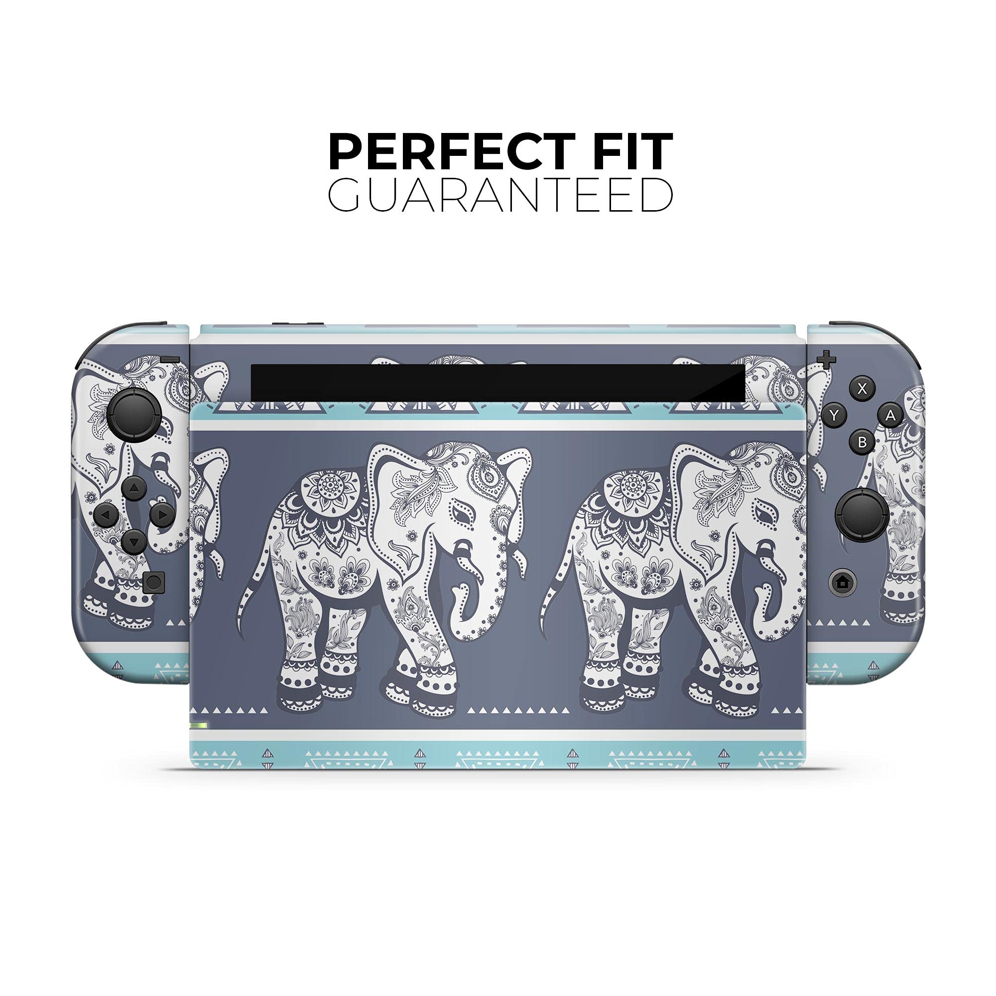Nintendo Switch & Joy-Con Protective Vinyl Skin Wrap - Scratch-Resistant Removable Decal Cover with Sacred Elephant Design - Perfect for Gaming, Travel & Console Protection