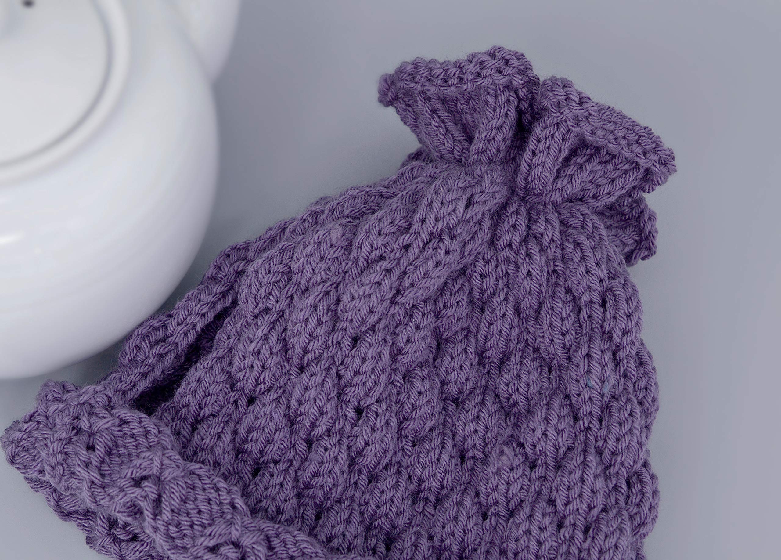 Purple Knitted Teapot Cozy - Insulated Tea Keeper Sleeve for Kitchen Decor, Hygge Home Accessories & Birthday Gifts | Perfect for Tea Parties, Cozy Home Decor & Gift Giving