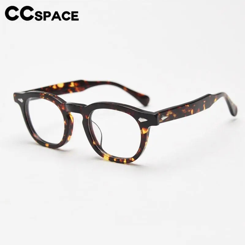 CCspace Unisex Full Rim Square Acetate Eyeglasses 56838 - Stylish & Durable Acetate Frame Glasses for Men & Women - Perfect for Reading, Work, and Everyday Fashion