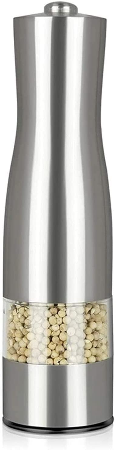Premium Electric Pepper Grinder & Salt Mill - Adjustable Coarseness, Stainless Steel, Battery Operated - Perfect for Kitchen, Dining Table & Outdoor Cooking - 1pc