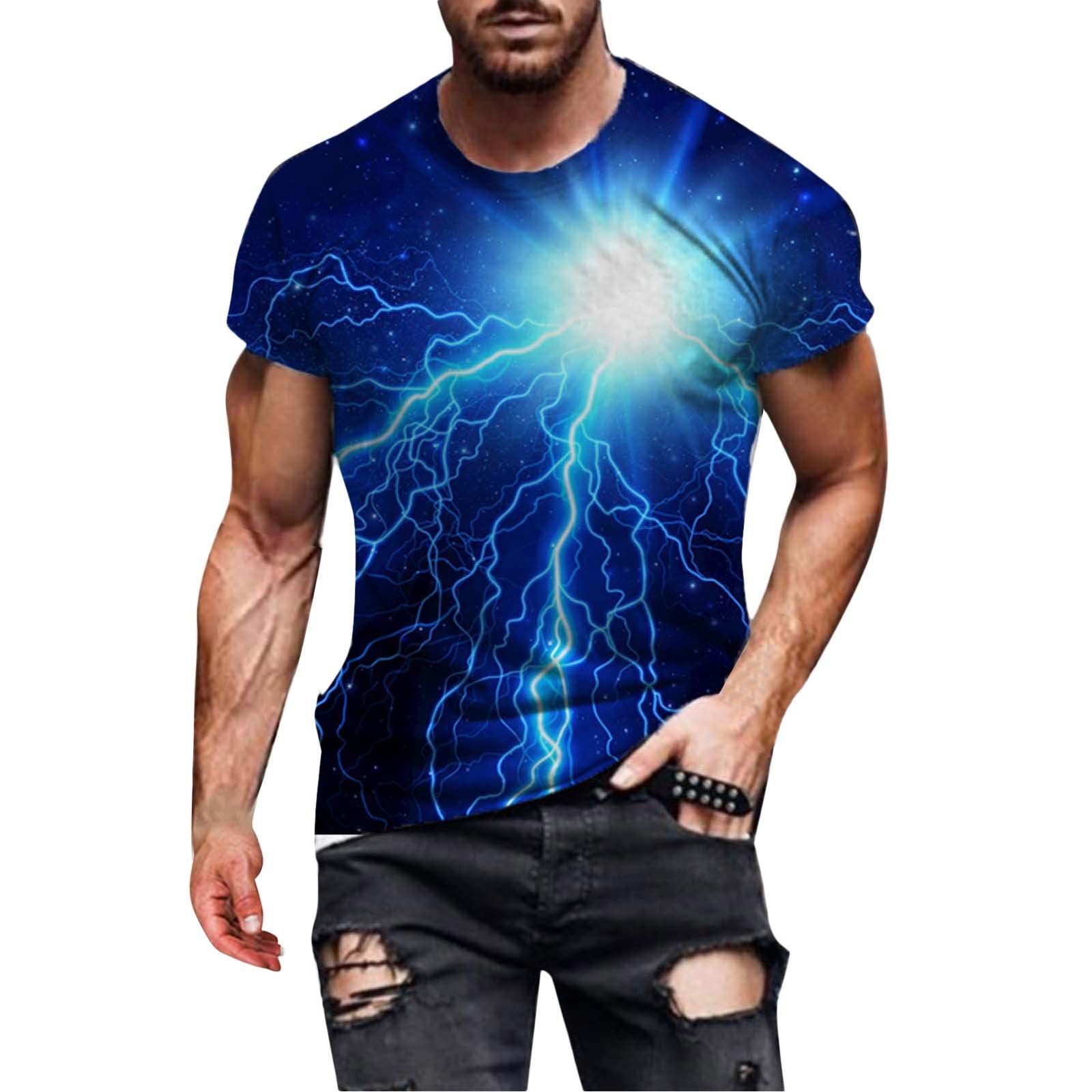 UBST 3D Digital Galaxy Print Men's T-Shirt - Summer Short Sleeve Graphic Tee for Streetwear & Casual Outfits - Perfect for Parties, Gaming, and Everyday Wear