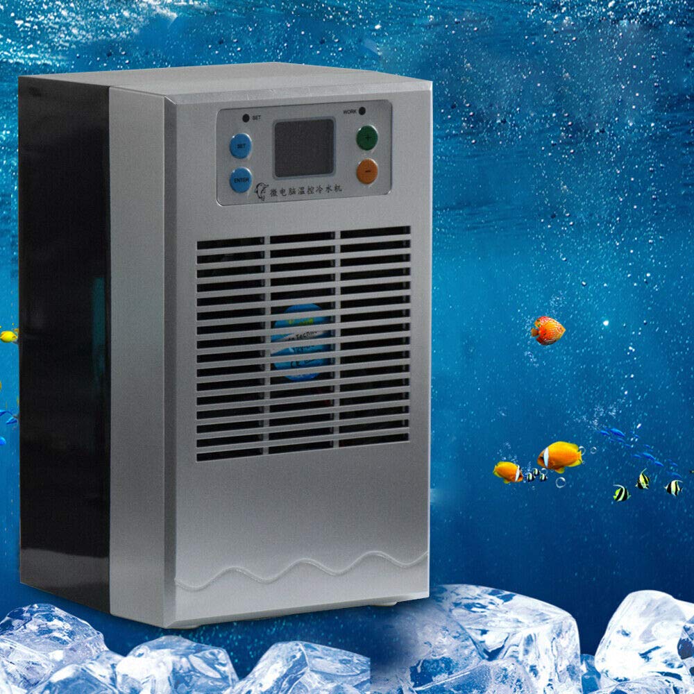 DYRABREST 35L 100W Aquarium Water Chiller - Fish Tank Thermostat Cooling System for Freshwater & Saltwater Tanks - Includes Water Pump | Perfect for Shrimp Tanks, Reef Aquariums & Hydroponics