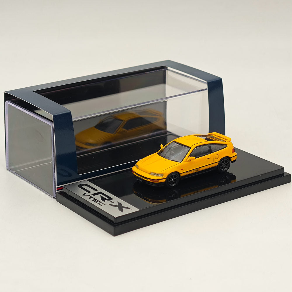 1/64 Scale Hobby Japan Honda CR-X SiR (EF8) JDM Style Yellow Diecast Model Car HJ643005Y - Perfect for Collectors, Display, and Racing Enthusiasts