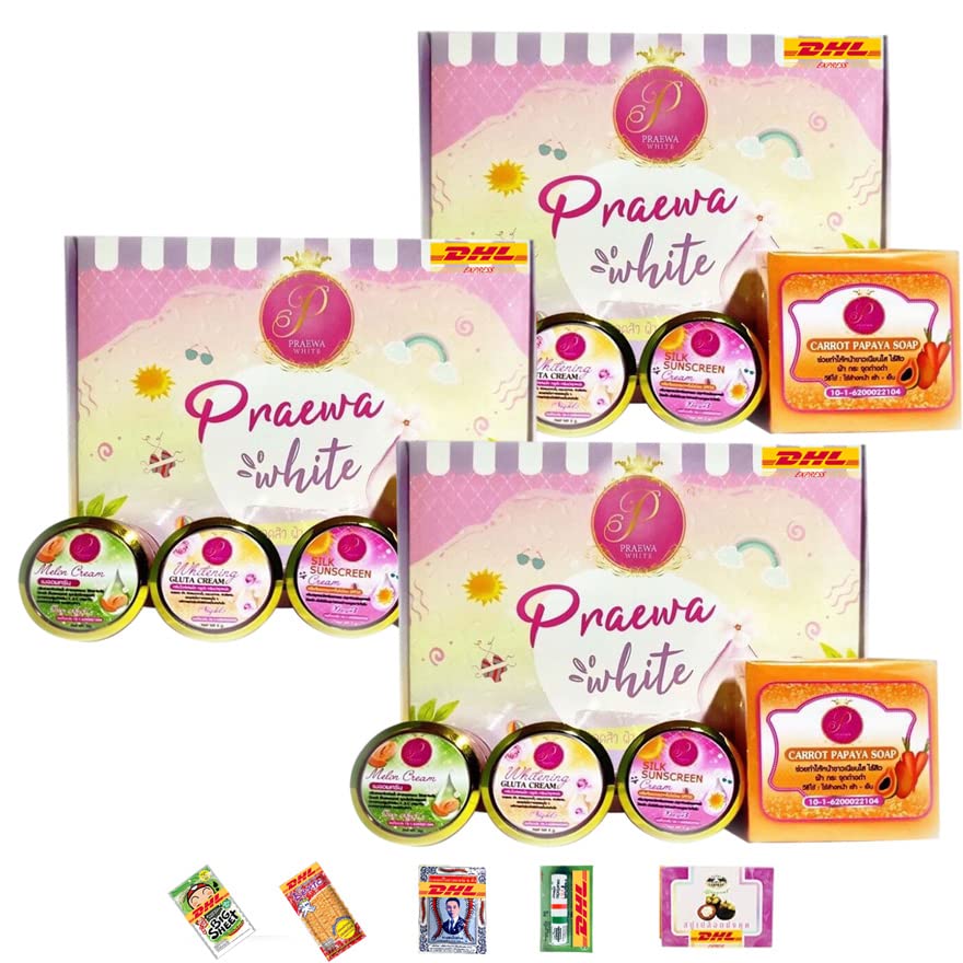 EXPRESS PRAEWA Anti-Aging Facial Cream - Tightens Pores, Nourishes Skin - 12g (Pack of 3) with Free Tomato Mask - DHL Shipping | Perfect for Night Routine & Travel Skincare