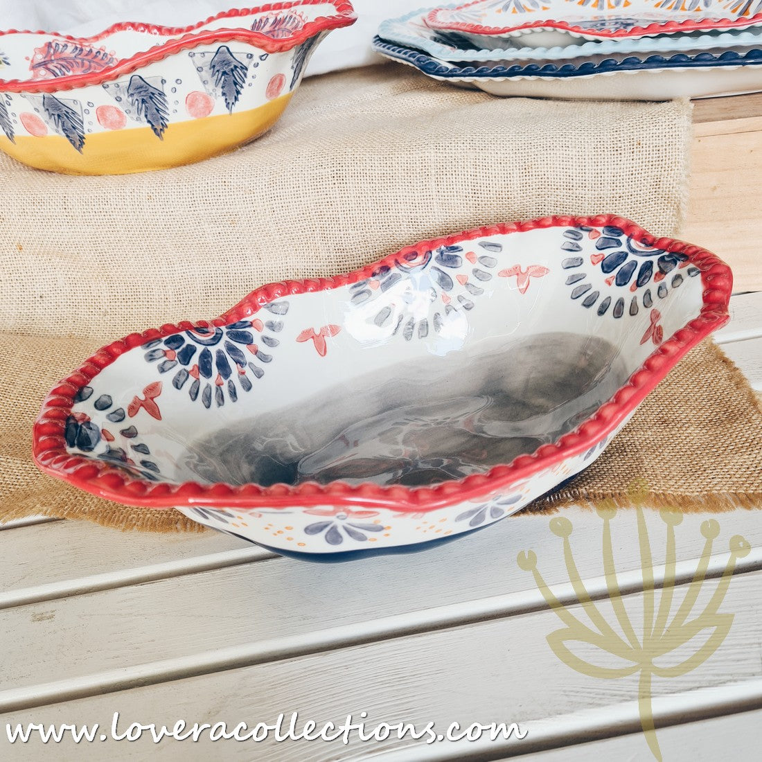 Afrocentric Red Dinnerware & Serveware Set - Elegant African-Inspired Plates, Bowls & Serving Dishes for Stylish Dining & Entertaining | Perfect for Dinner Parties, Holidays & Cultural Celebrations