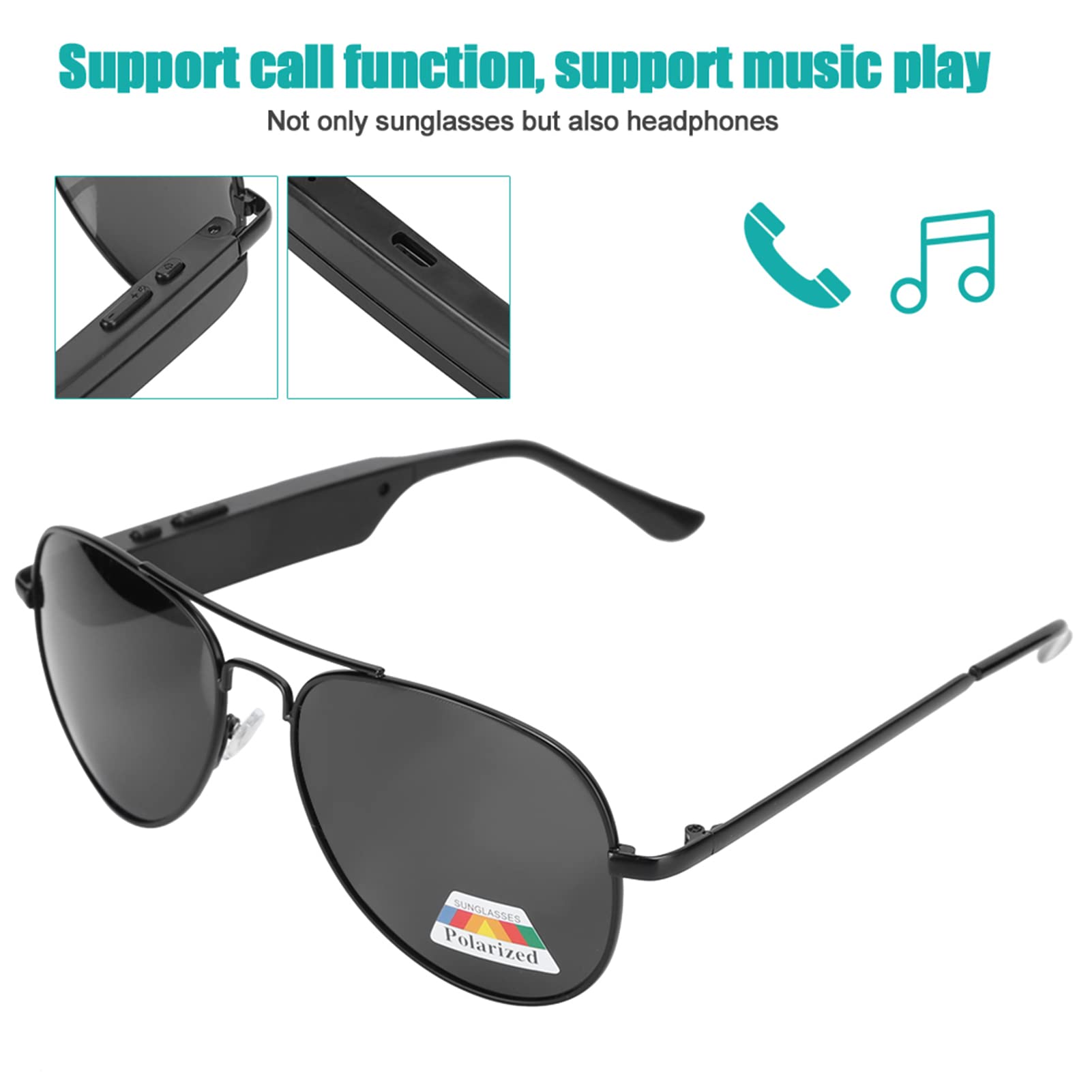Bluetooth Smart Glasses with Polarized Lenses - Wireless Audio Sunglasses for Men & Women - Perfect for Running, Cycling, Hiking & Outdoor Activities
