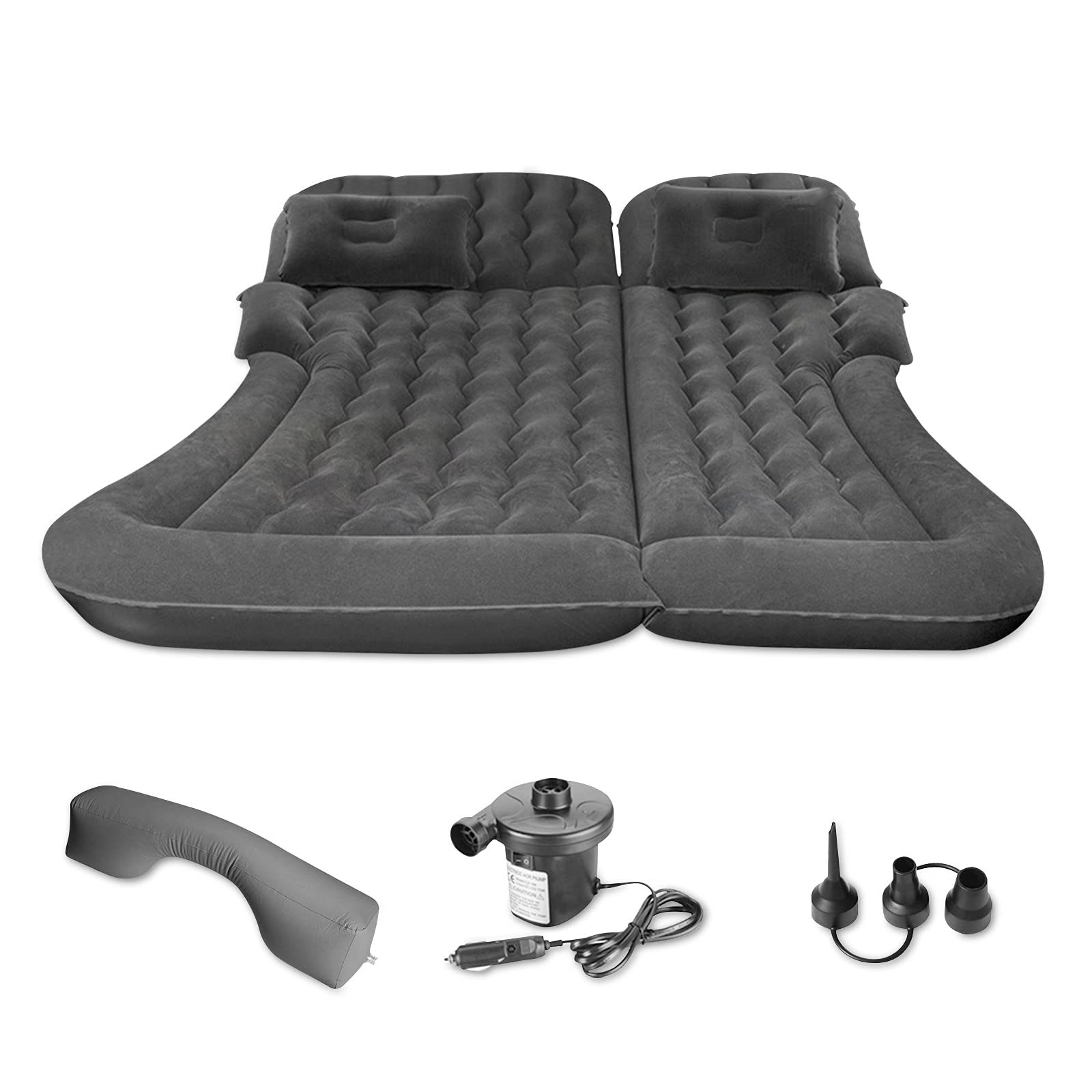 **Ergocar Universal Inflatable Car Air Mattress for SUV, RV, Truck - Portable Blow-Up Bed with Pillows for Camping, Hiking, Travel & Beach - Perfect for Road Trips, Outdoor Adventures & Guest Sleepovers - Black**