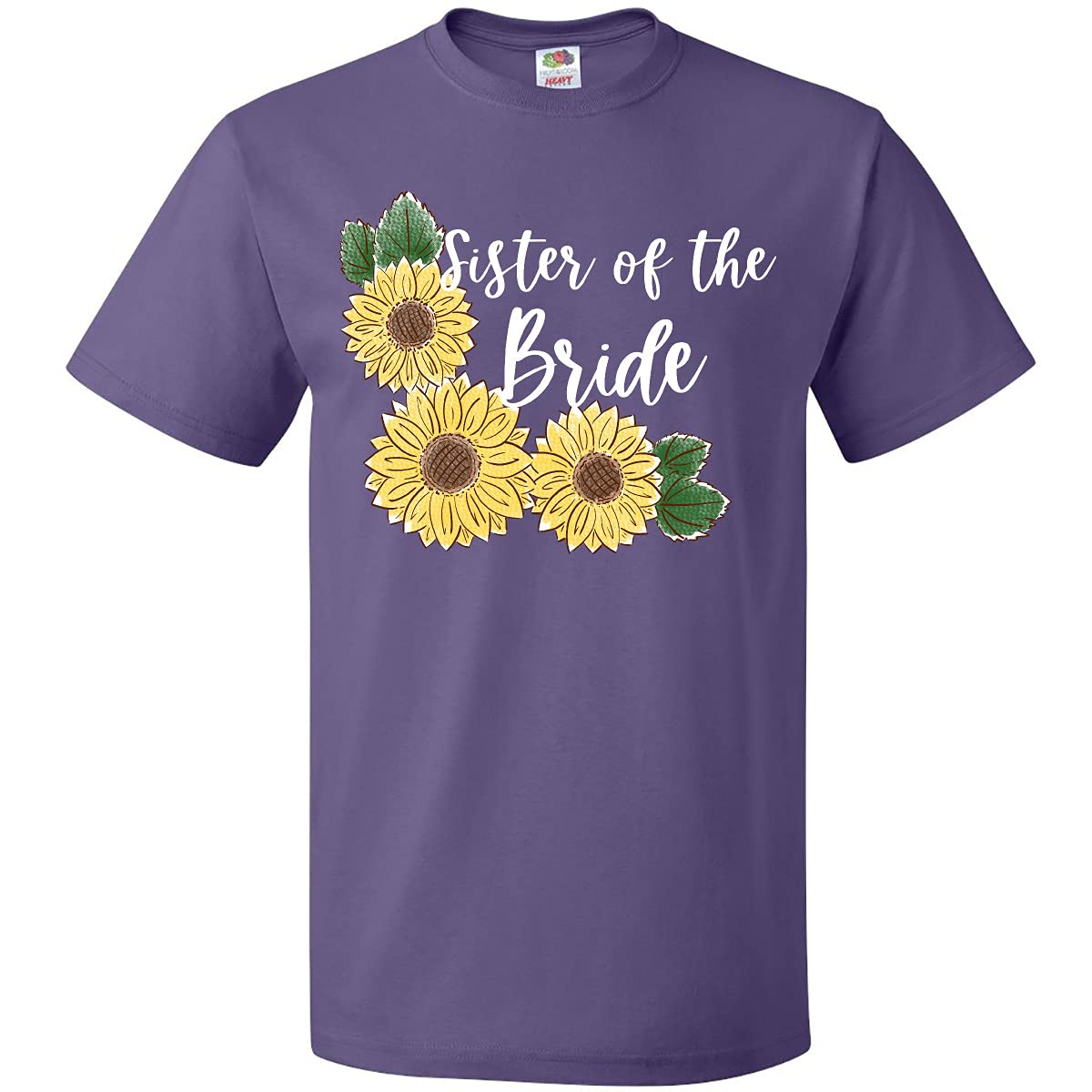 Inktastic Sister of The Bride Sunflower T-Shirt - Cute Floral Graphic Tee for Bridesmaids, Wedding Party & Casual Wear