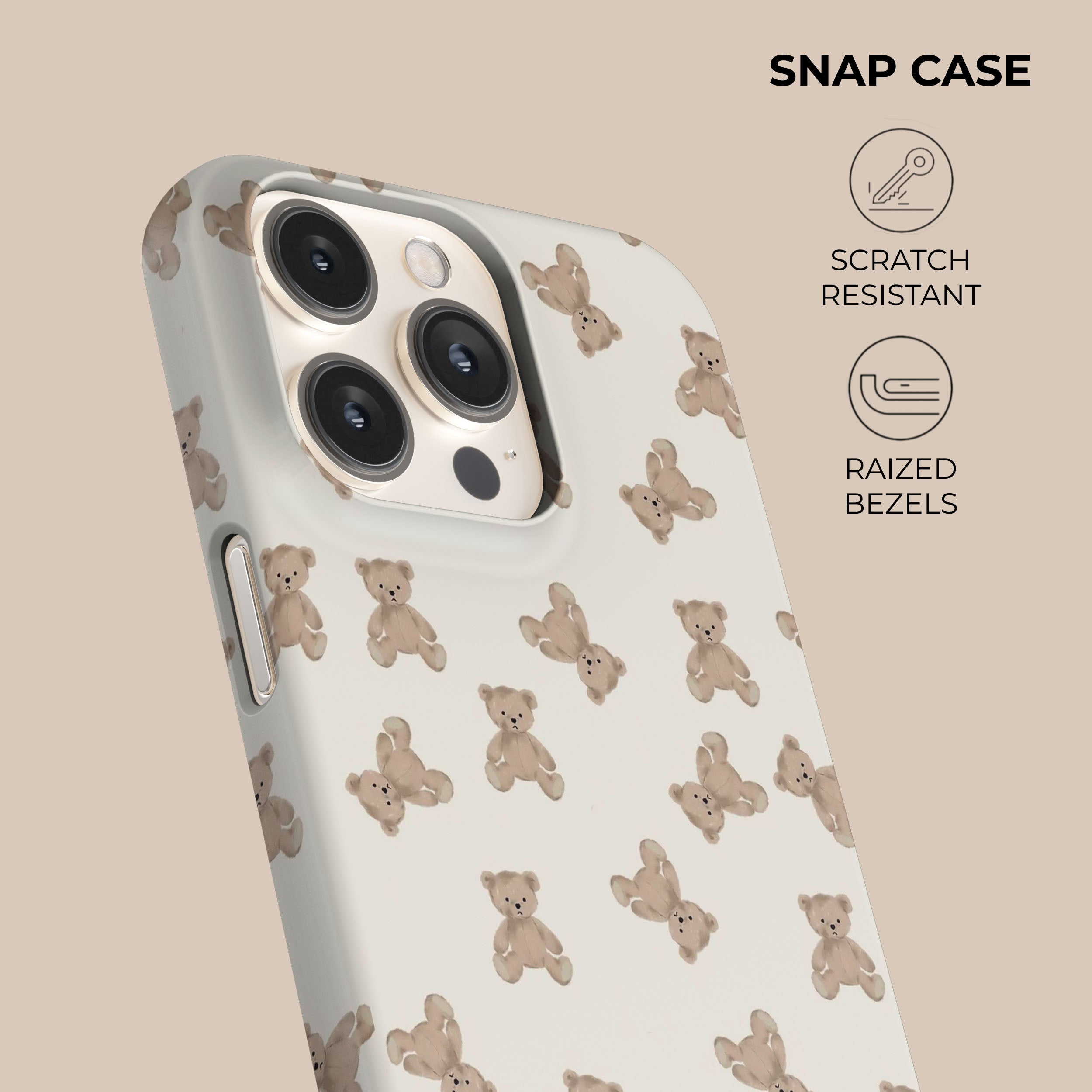 Bear Hugs Cute Animal Phone Case - Durable Protective Cover for iPhone & Samsung - Perfect Gift for Kids & Teens - Use at Home, School, or Travel