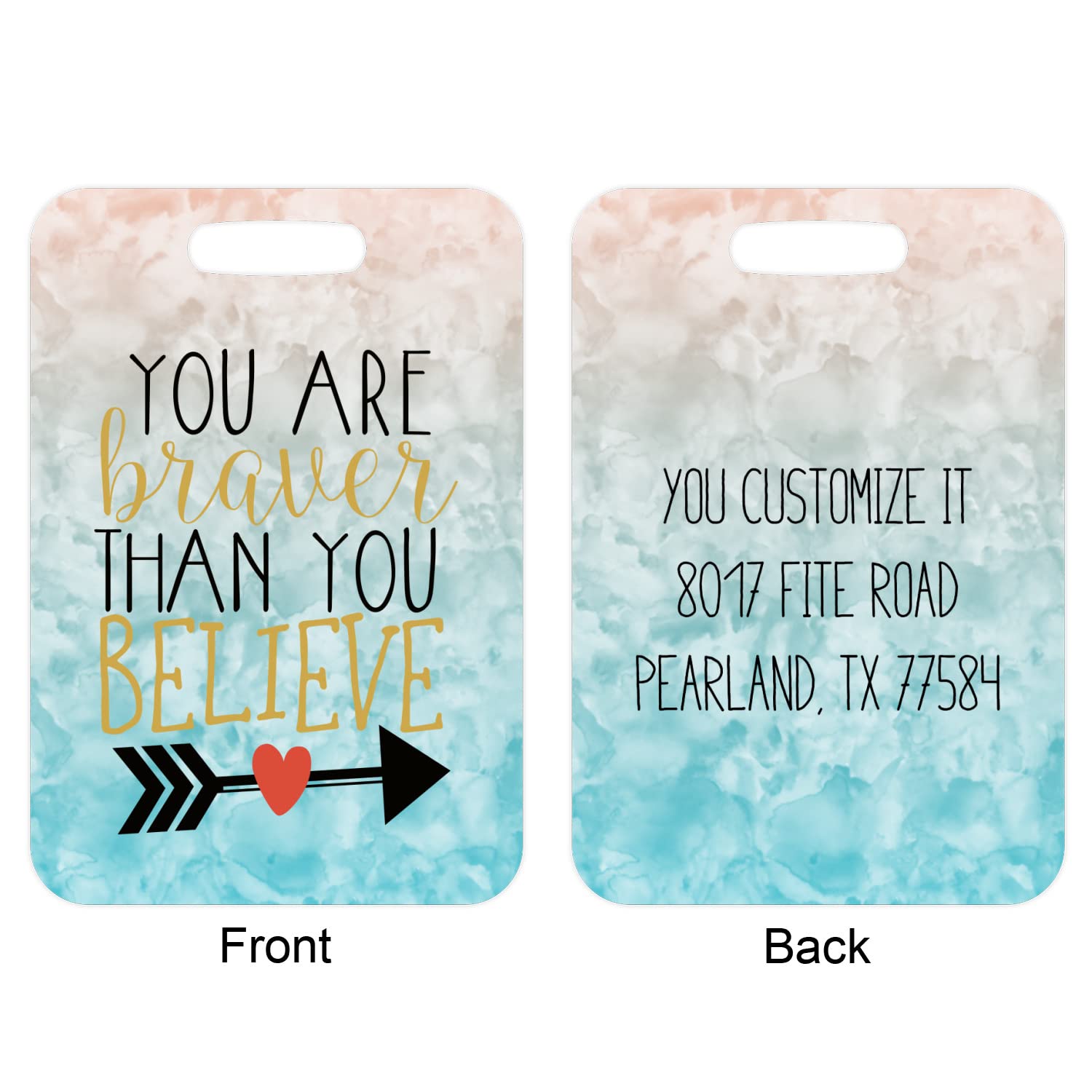 Custom Engraved Inspirational Quote Metal Luggage Tag - Unique Travel Gift for Men & Women - Perfect for Suitcases, Backpacks, and Carry-On Bags