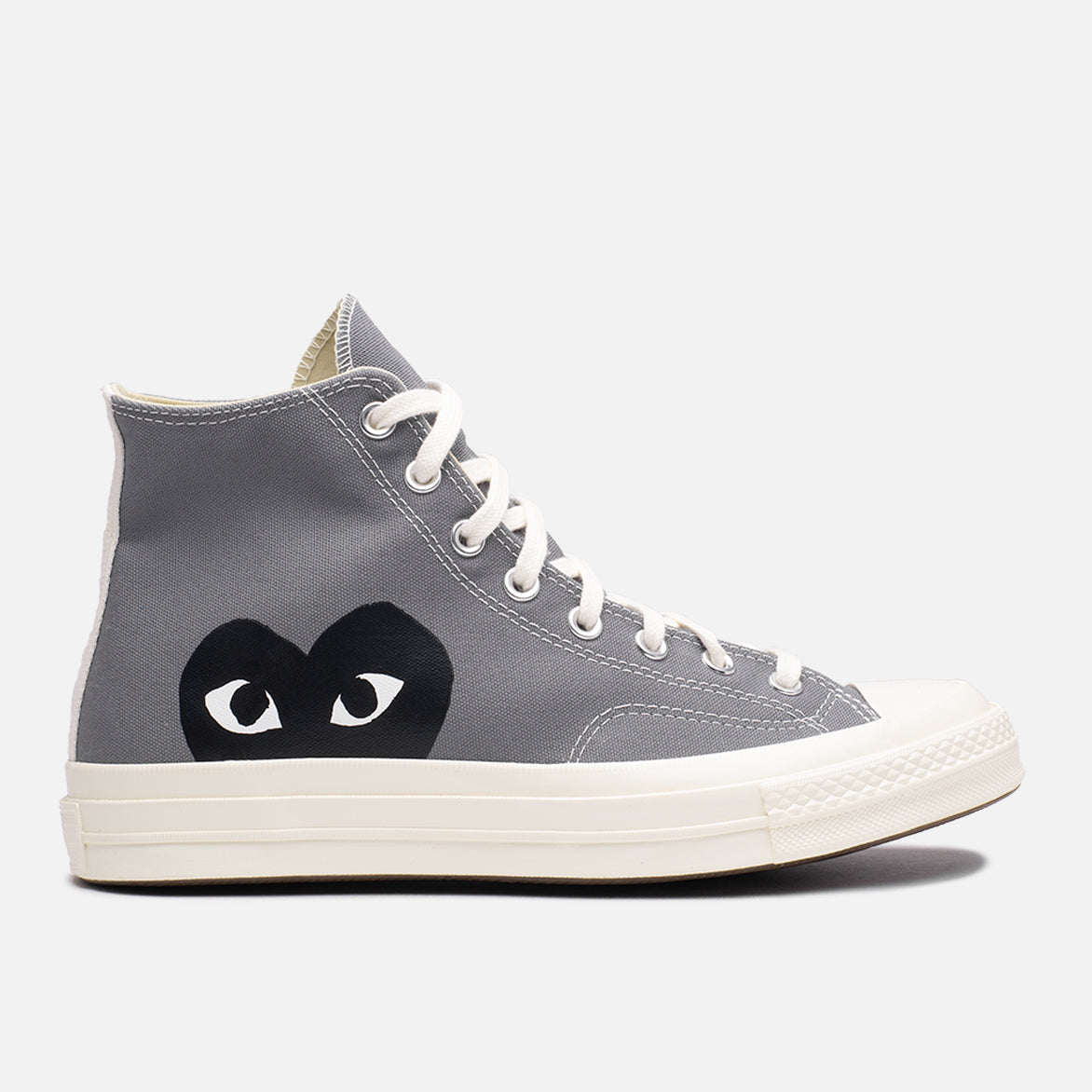 CDG PLAY x Converse Chuck 70 High Top Sneakers - Black Heart & Steel Grey | Unisex Streetwear Fashion Shoes for Casual Wear & Urban Outfits