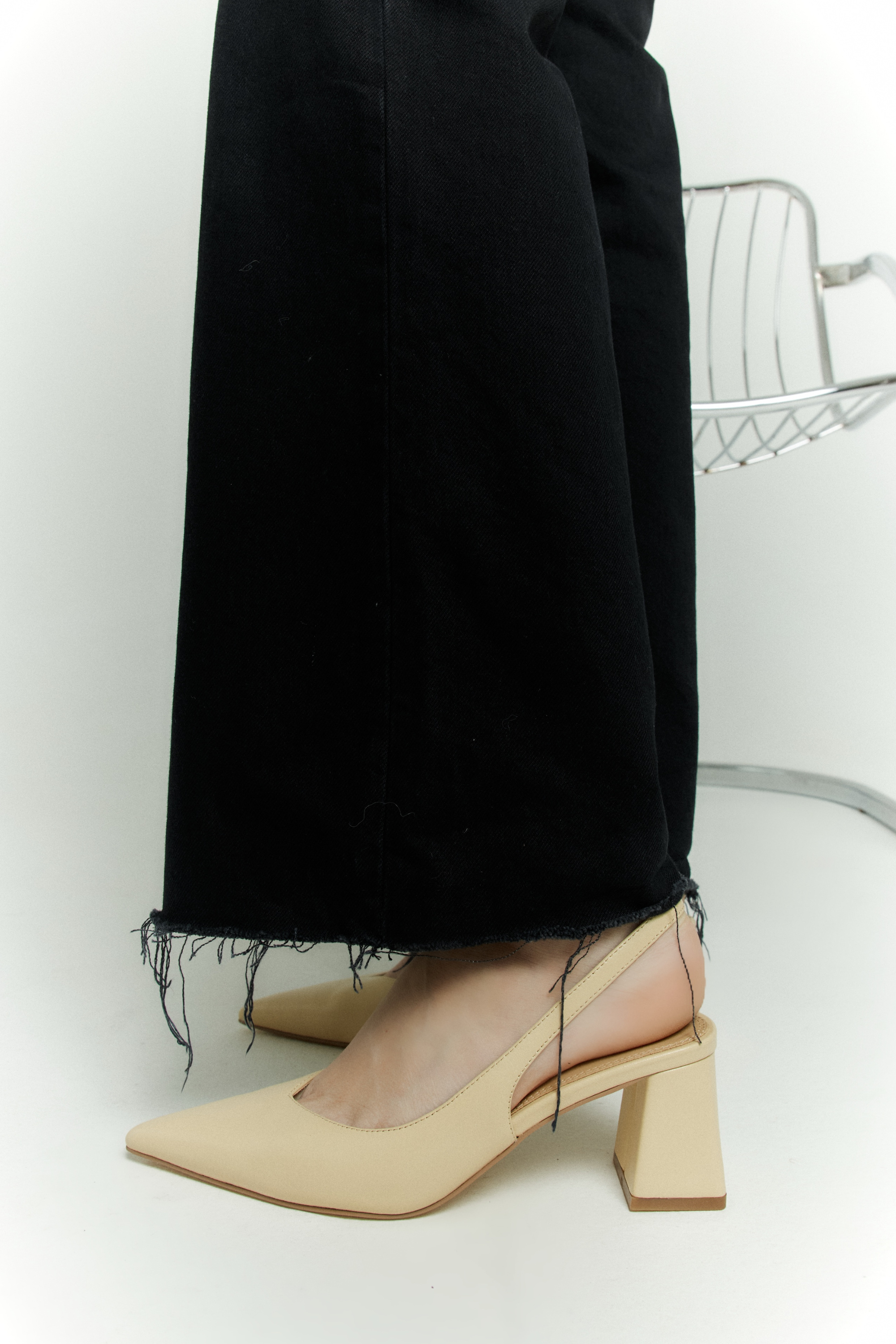 Yankee Slingback Block Heel Sandals - Custard Yellow Genuine Leather Women's Shoes for Summer, Weddings & Office Wear