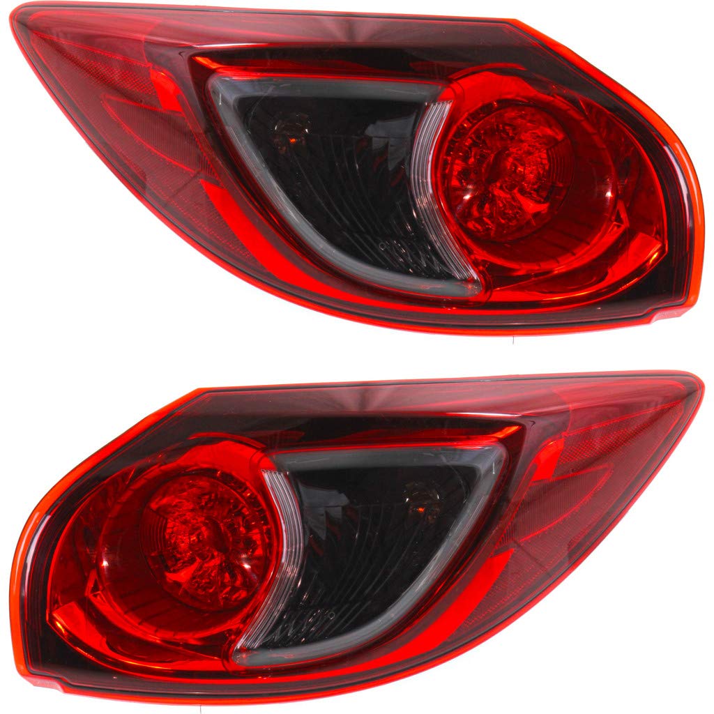 2013-2016 Mazda CX-5 LED Tail Lights Pair - DOT Certified (Driver & Passenger Side) with Bulbs Included | KD33-51-160C | Perfect for Night Driving & Enhanced Safety