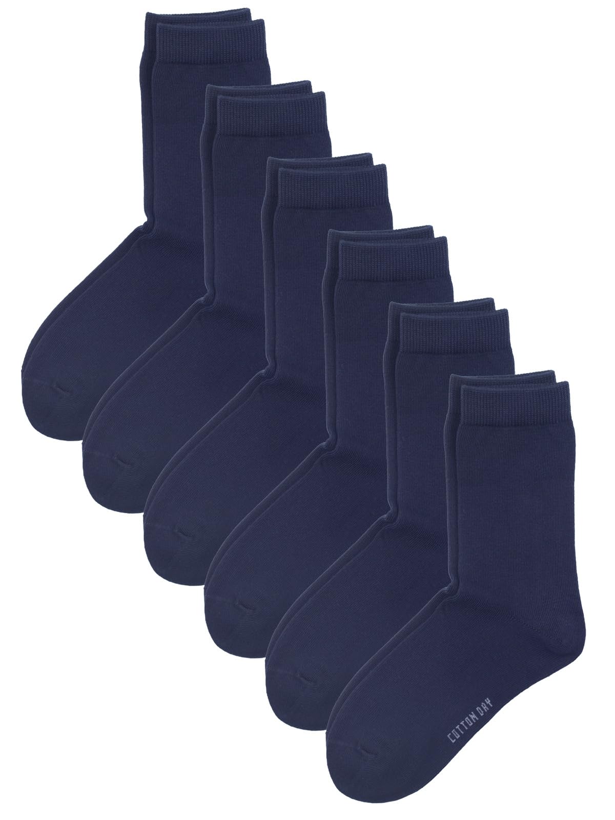 Unisex Soft Cotton Crew Dress Socks for Kids & Youth - Seamless Toe, 6-Pack (Black/White/Navy) - Perfect for School, Dress Shoes & Everyday Comfort