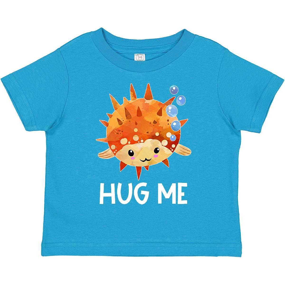 Inktastic Hug Me Cute Pufferfish with Bubbles Toddler T-Shirt - Soft Cotton Kids Tee for Boys & Girls - Perfect for Playdates, Beach Outings & Family Photos