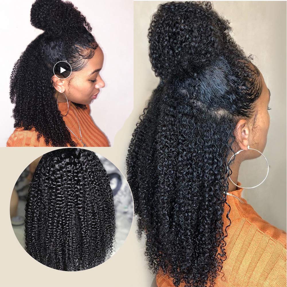 13x6 Glueless Lace Front Wig - Afro Kinky Curly Human Hair Wig with Pre-Plucked Hairline & Undetectable Lace for Black Women | Perfect for Daily Wear, Cosplay, and Special Occasions