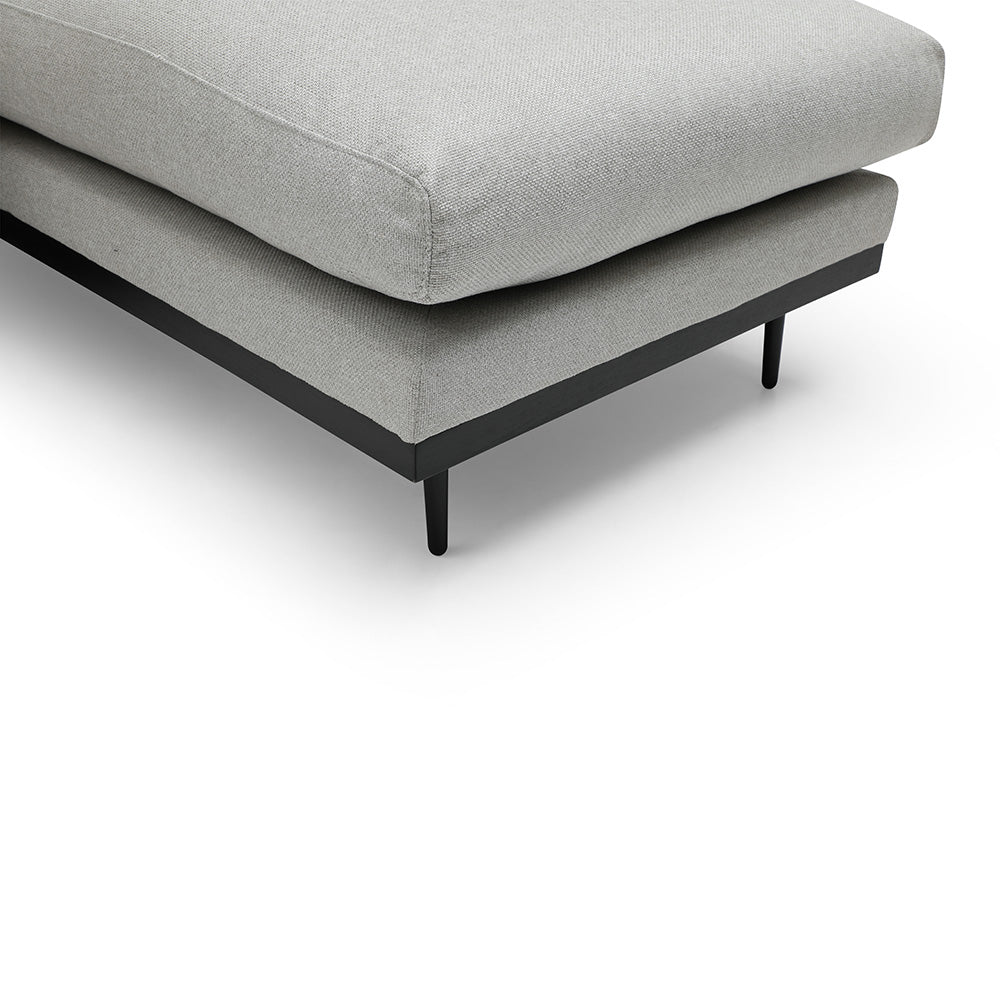 HAVANA 3-Seater Sofa with Right Chaise in Light Grey & Black - Modern Living Room Furniture for Small Spaces & Apartments