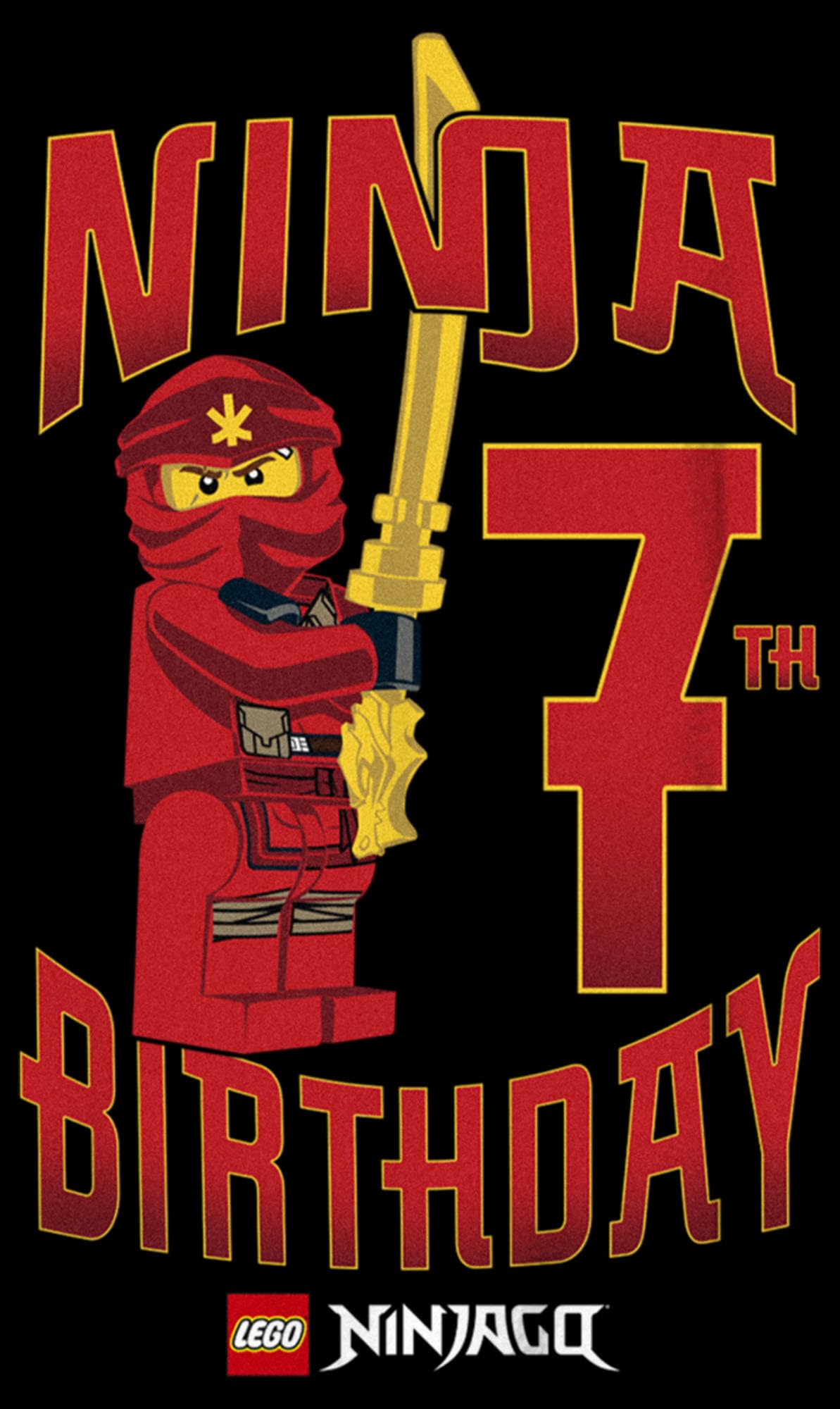 Lego Ninjago Ninja Birthday T-Shirt for Boys - Short Sleeve Kids Tee | Perfect for 7th Birthday Parties & Playtime