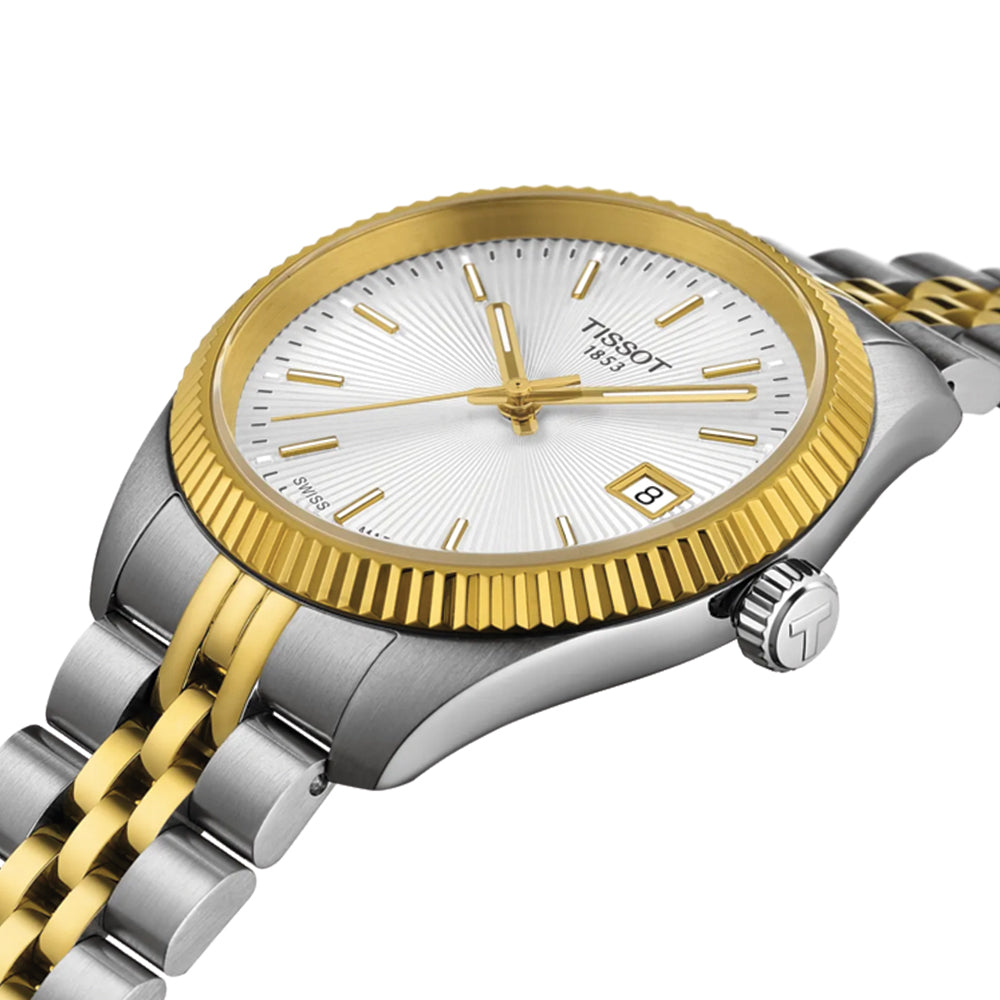 Ballade Quartz 34mm Silver Two-Tone Bracelet Watch for Men - Perfect for Business, Casual & Formal Occasions
