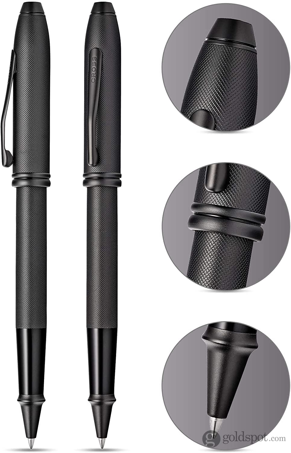 Cross Townsend Black Micro Knurl Ballpoint Pen - Premium Writing Instrument for Business, Gifts & Everyday Use