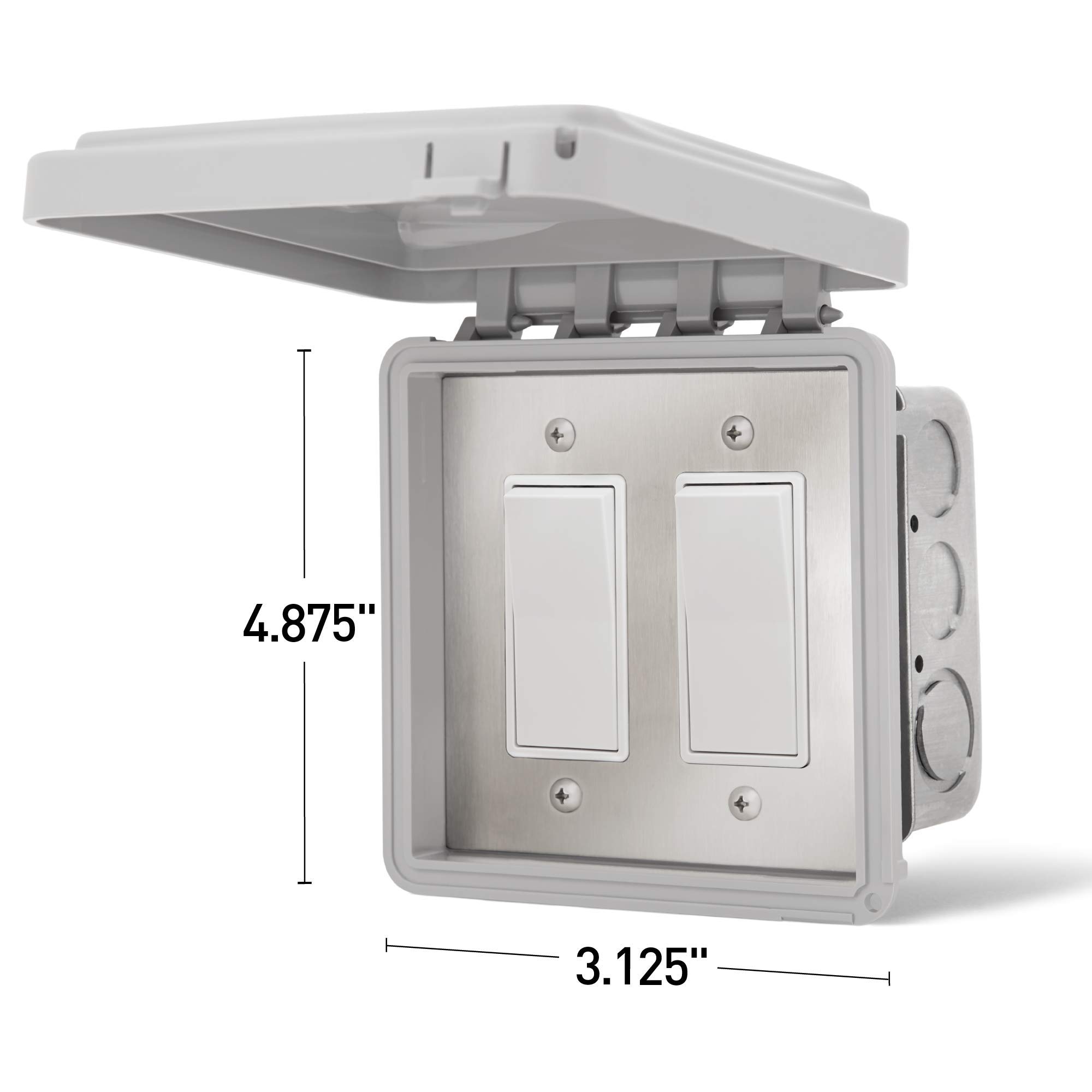 Infratech Dual On/Off Switch with Flush Mount Control & Weatherproof Cover - Model 14-4415 | Perfect for Outdoor Patio Heaters, Pool Areas & Commercial Spaces