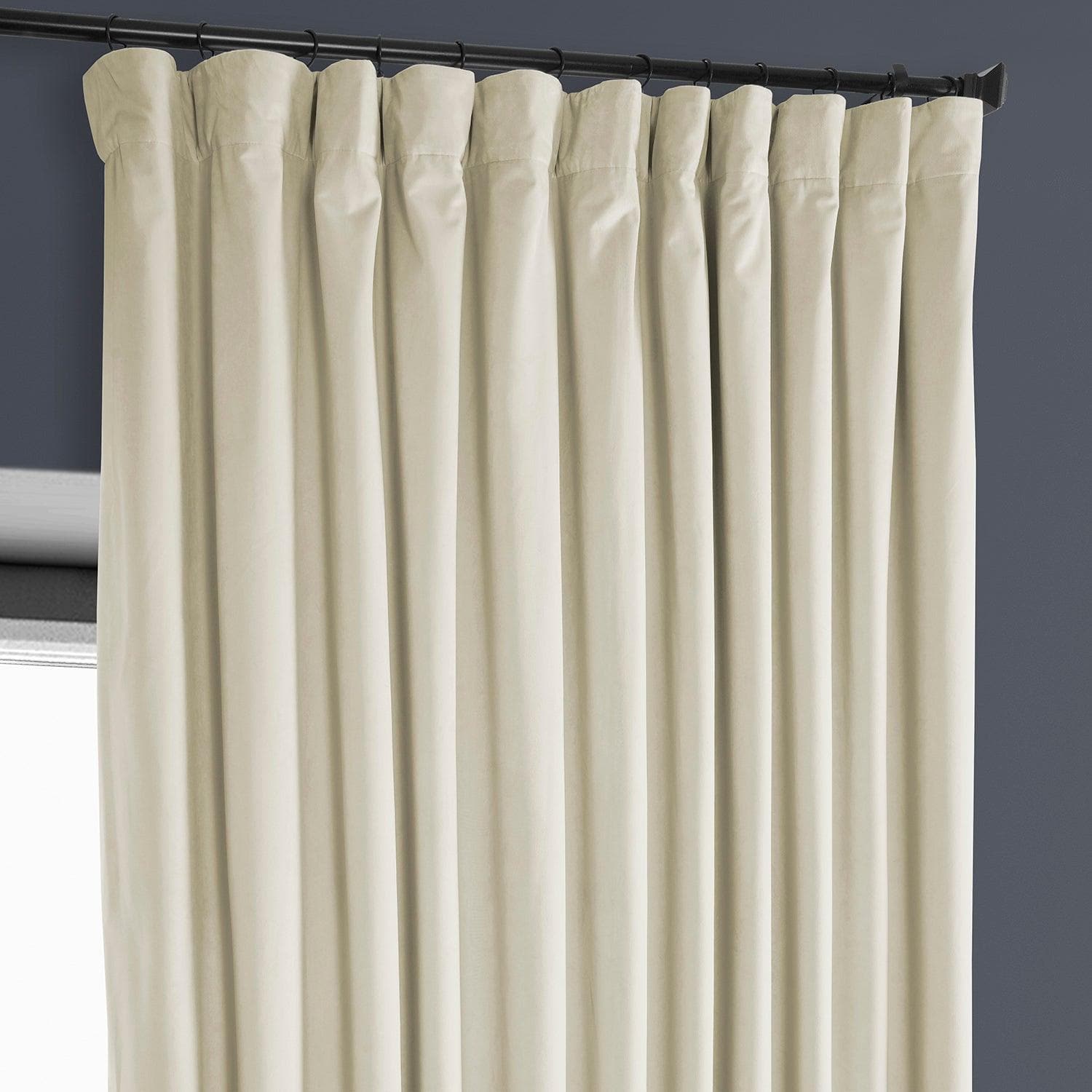 Au Lait Crème Extra Wide Heritage Plush Velvet Blackout Curtains for Bedroom - Thermal Insulated Noise Reducing Window Drapes for Living Room & Nursery (90