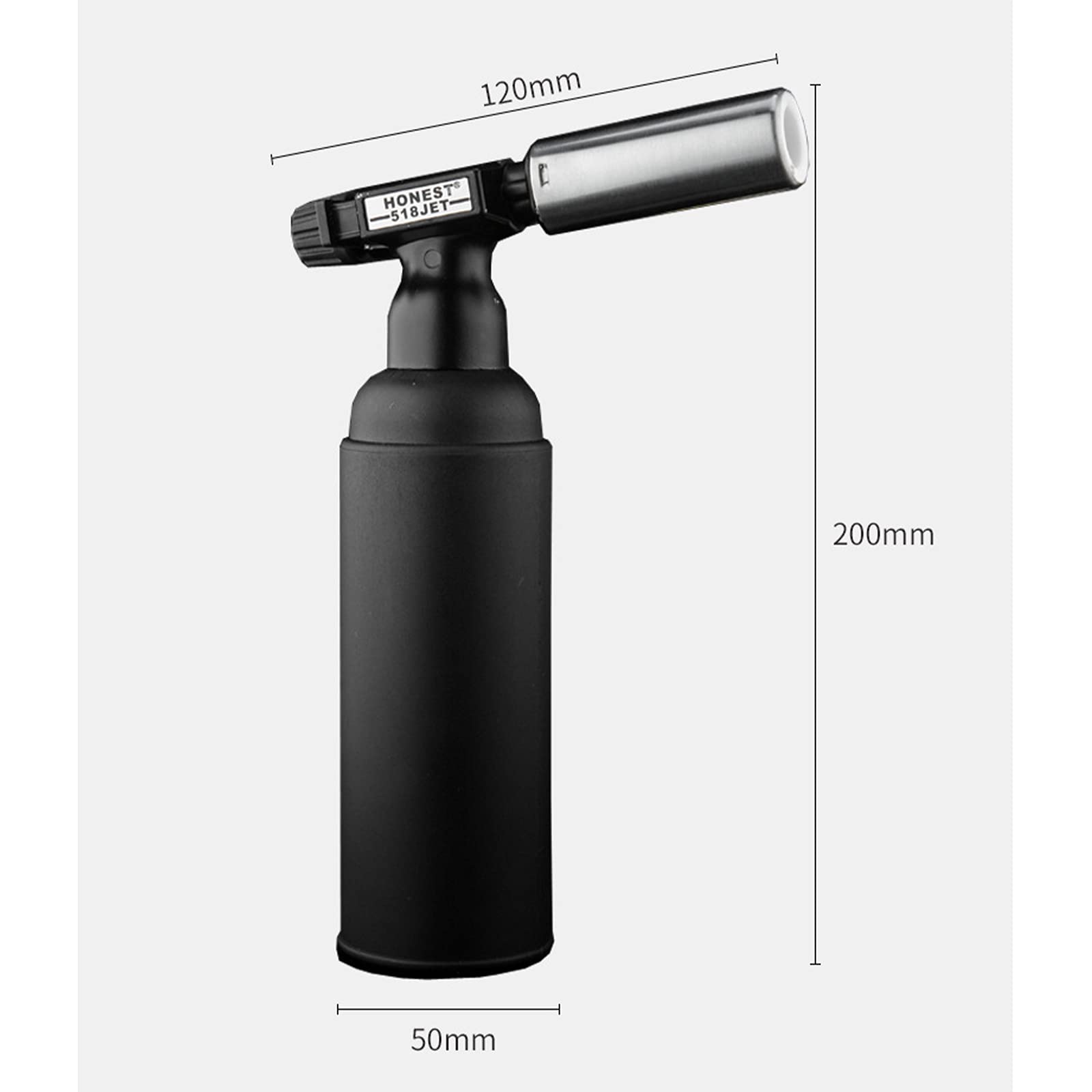 HB1 Butane Torch - Adjustable Refillable Windproof Metal Welding Lighter with Safety Lock | Large Direct Spray Gun for Outdoor Cooking, Soldering, DIY Projects & More