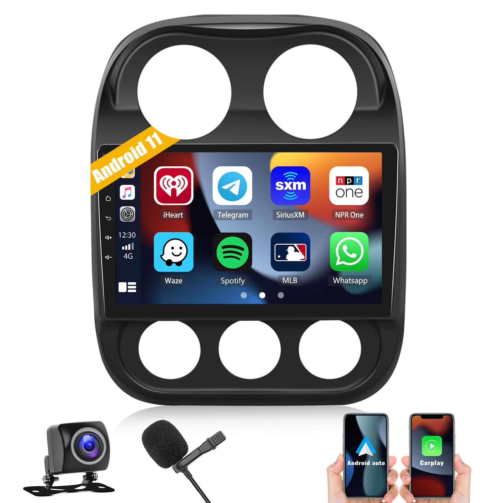 2011-2017 Jeep Compass Patriot Android 11 Car Stereo with 10.1