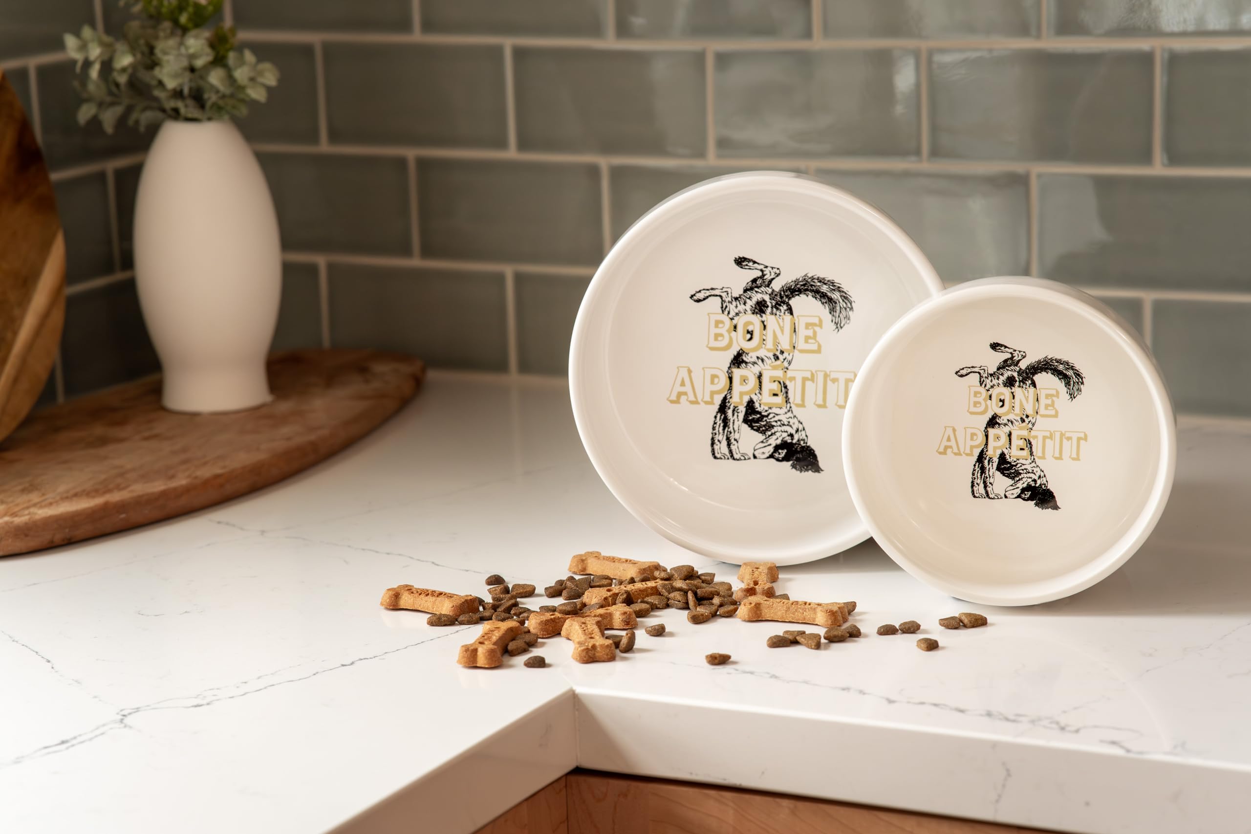 Harry Barker Small Ceramic Dog Bowl - Non-Slip Pet Food Dish for Small Dogs, Perfect for Indoor/Outdoor Use - Ideal for Mealtime, Water, or Treats in Home, Yard, or Travel