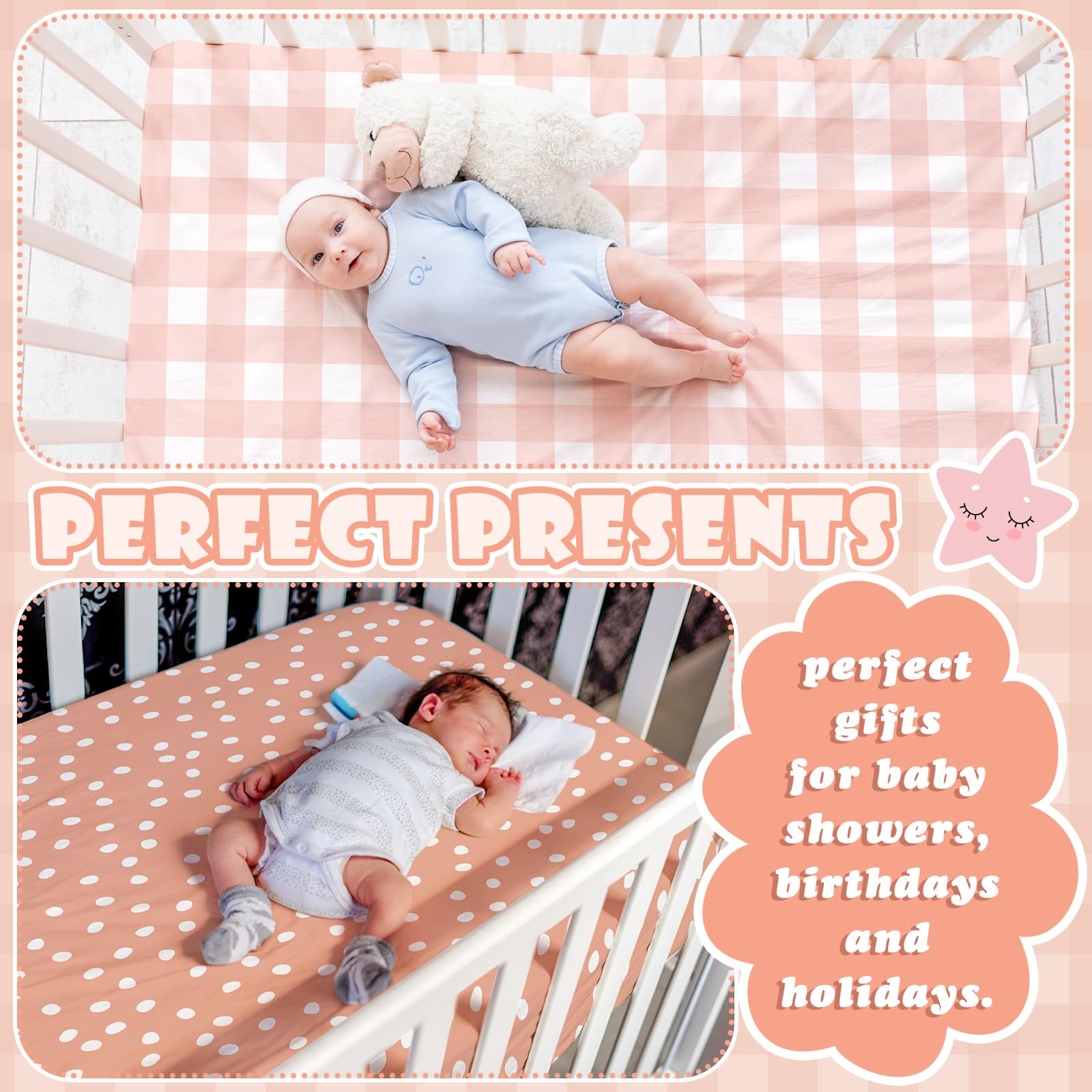 Peryiter 4 Pack Soft Baby Crib Sheets - 52