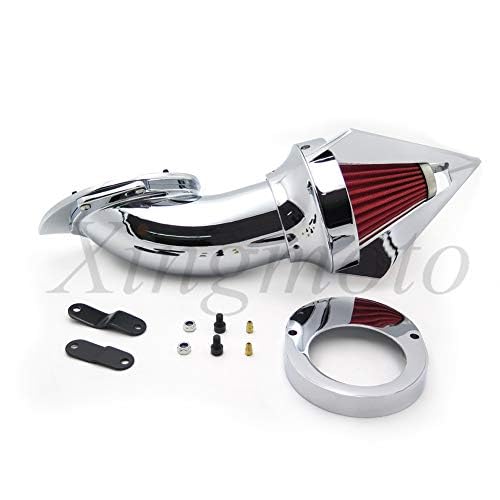 Yamaha Vstar V-Star 650 Air Cleaner Kit (1986-2012) - High Performance Triangle Intake Filter with Chrome Finish - Perfect for Custom Motorcycle Upgrades & Off-Road Riding