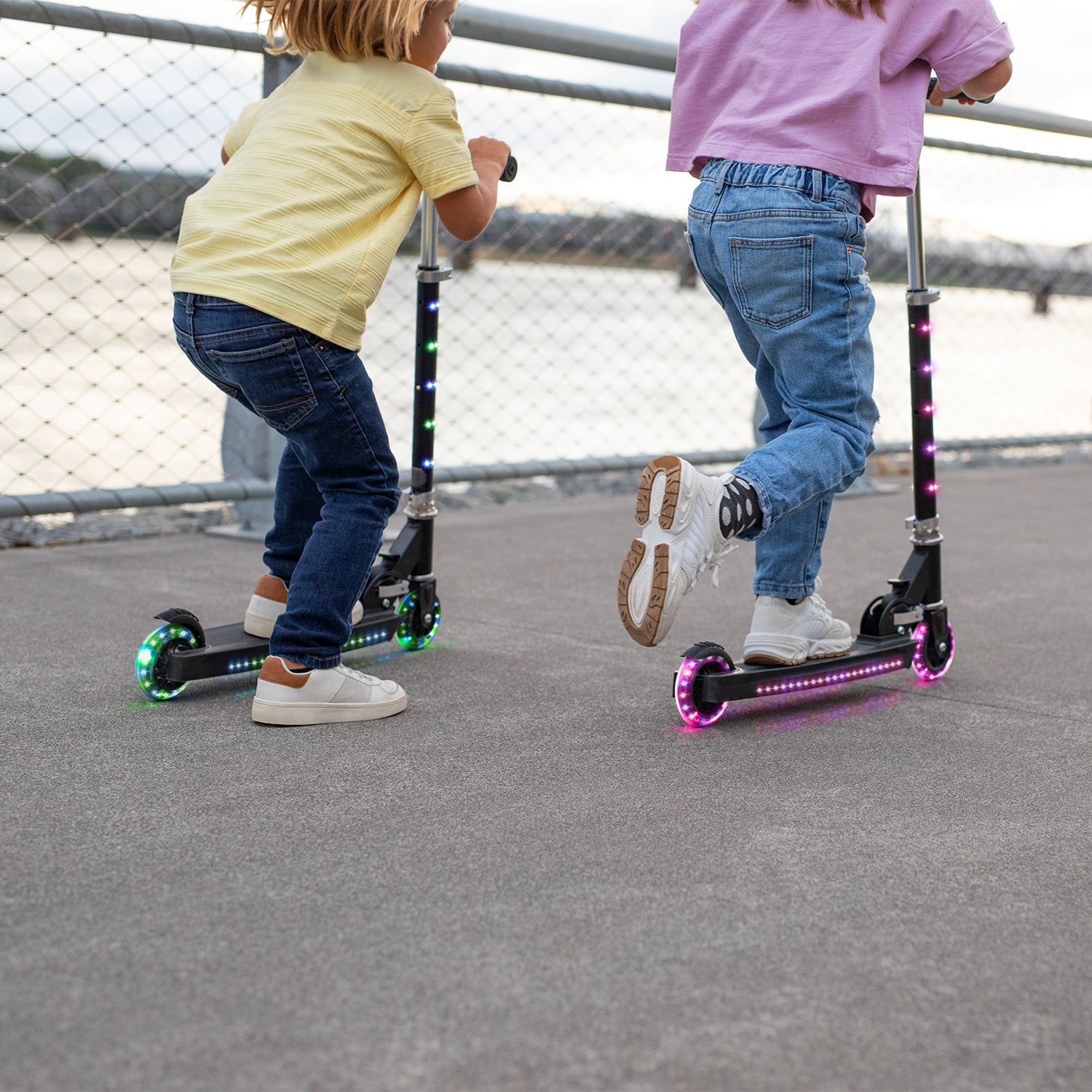 Orbit Light Up Folding Kick Scooter for Kids & Adults - LED Wheel Scooter with Adjustable Handlebar - Perfect for Commuting, Neighborhood Rides & Outdoor Fun