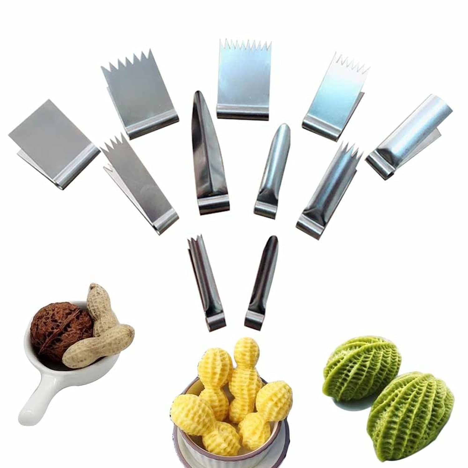 GJWEIYI 11-Piece Stainless Steel Walnut Cake Molds - Baking Clips for Bread, Desserts, Pastry & Peanut Shaped Treats - Perfect for Home Baking, Cake Decorating & Party Dessert Preparation