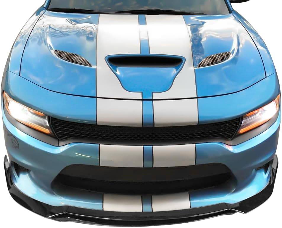 2015-2023 Dodge Charger SRT V3 GT Style Front Bumper Lip - ABS 4PCS/Set Glossy Black Splitter for Enhanced Aerodynamics & Aggressive Look - Perfect for Street Racing & Car Shows