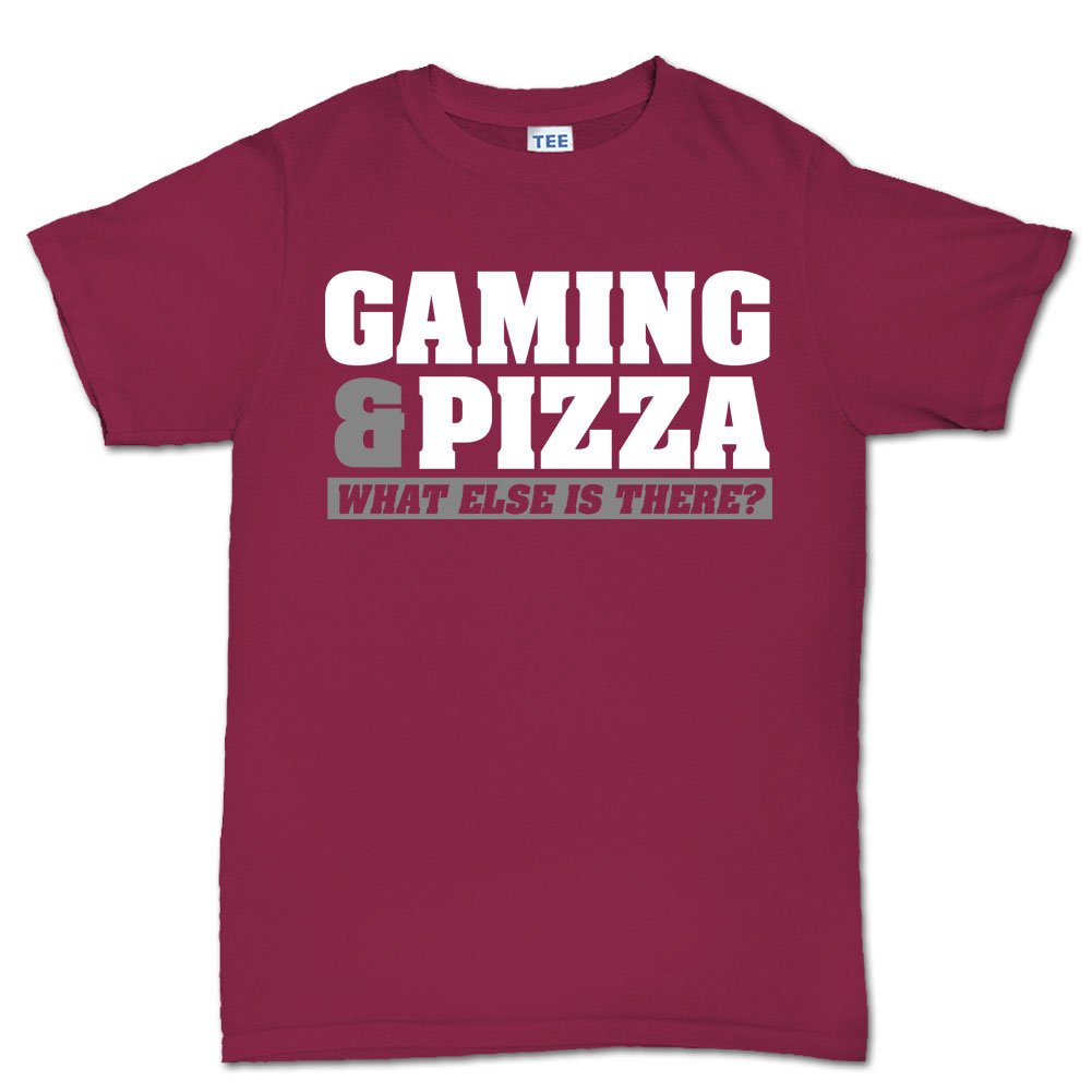 Gaming T-Shirt for Gamers - Cool Video Game & Pizza Design - Perfect for Gaming Sessions & Casual Wear