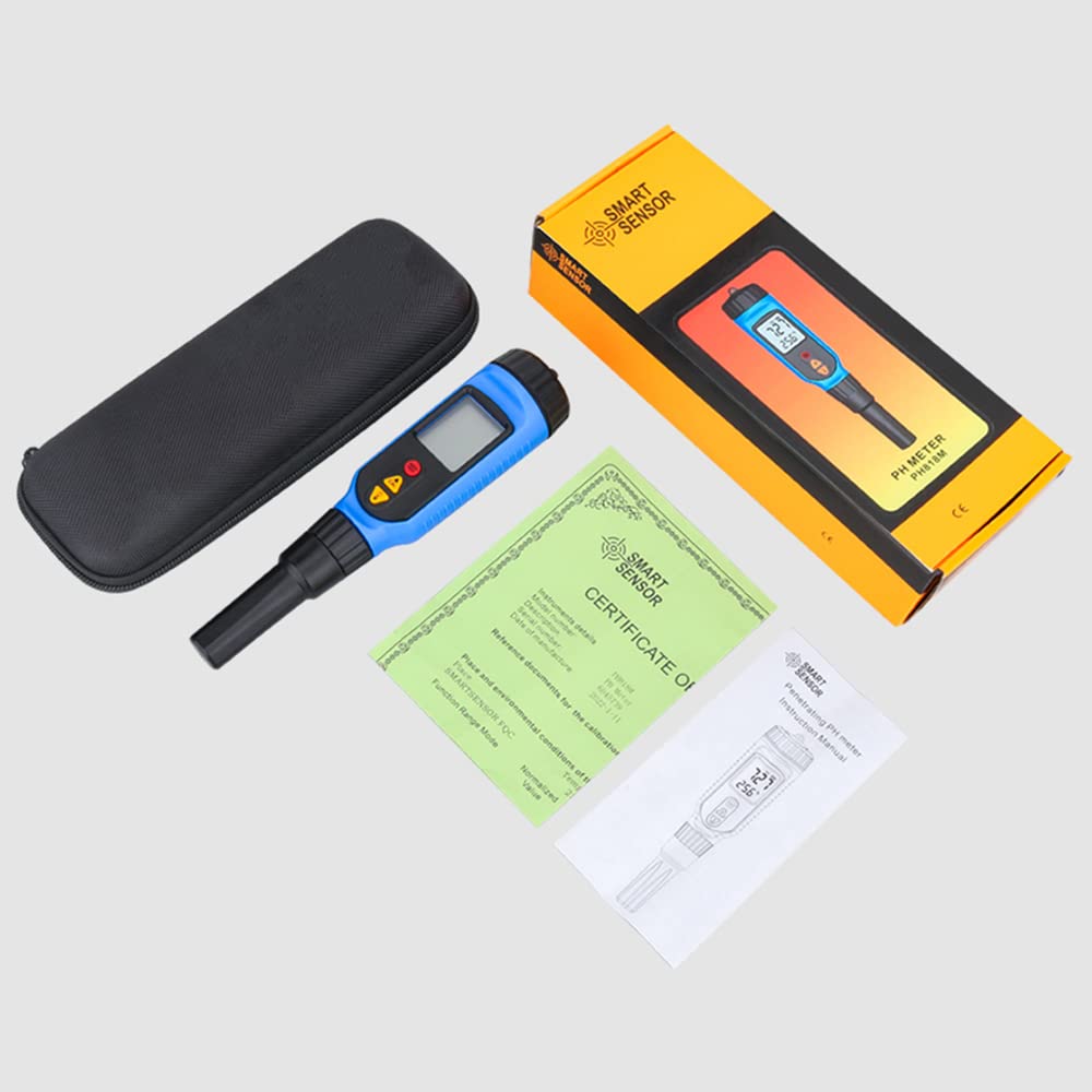 Smart Sensor PH818M Digital Penetrating Food pH Tester - Needle Probe pH Meter for Meat, Bread, Milk & Dairy Products | Perfect for Kitchen, Food Processing & Quality Control