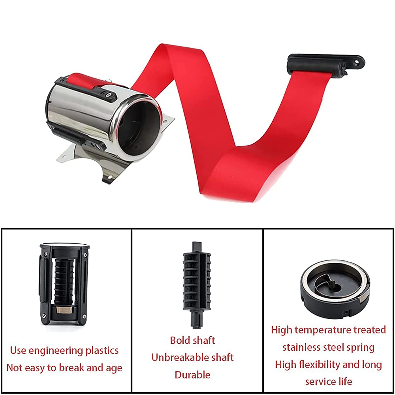 2M Retractable Queue Barrier Belt - Heavy Duty Crowd Control Belt for Warehouse Shelves, Cash Registers, Rolling Doors & Garage Entrances | Ideal for Retail Stores, Banks, Events & Public Spaces