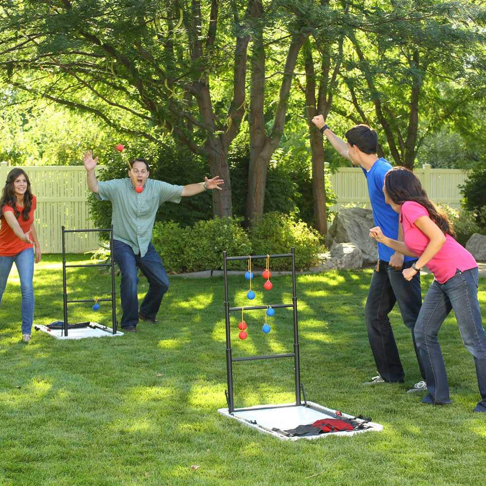 Premium Heavy Duty Cornhole Set with Ladder Golf & Table - Outdoor Lawn Games for Backyard, Tailgating, and Parties - Durable All-Weather Bean Bag Toss Combo