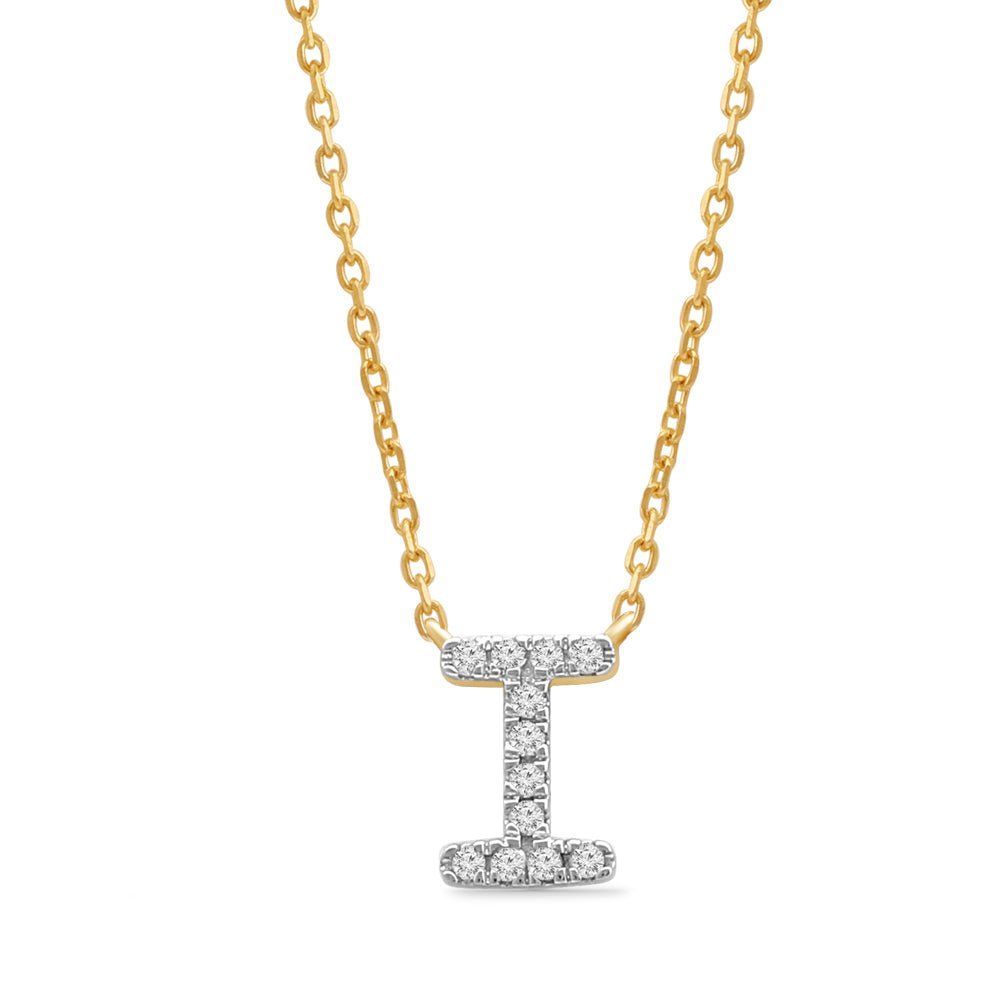 14K Yellow Gold Diamond Initial Charm Necklace - Personalized Classic Jewelry for Women | Perfect Gift for Birthday, Anniversary & Valentine's Day