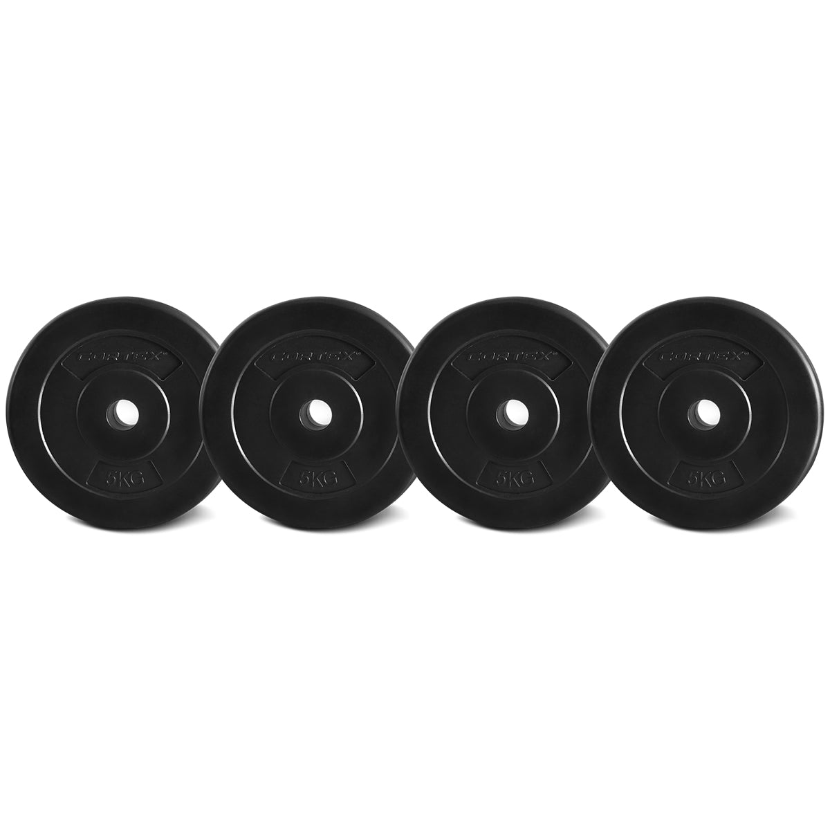 CORTEX 5kg EnduraShell 25mm Standard Weight Plates (Set of 4) - Perfect for Home Gym, CrossFit Training & Strength Workouts